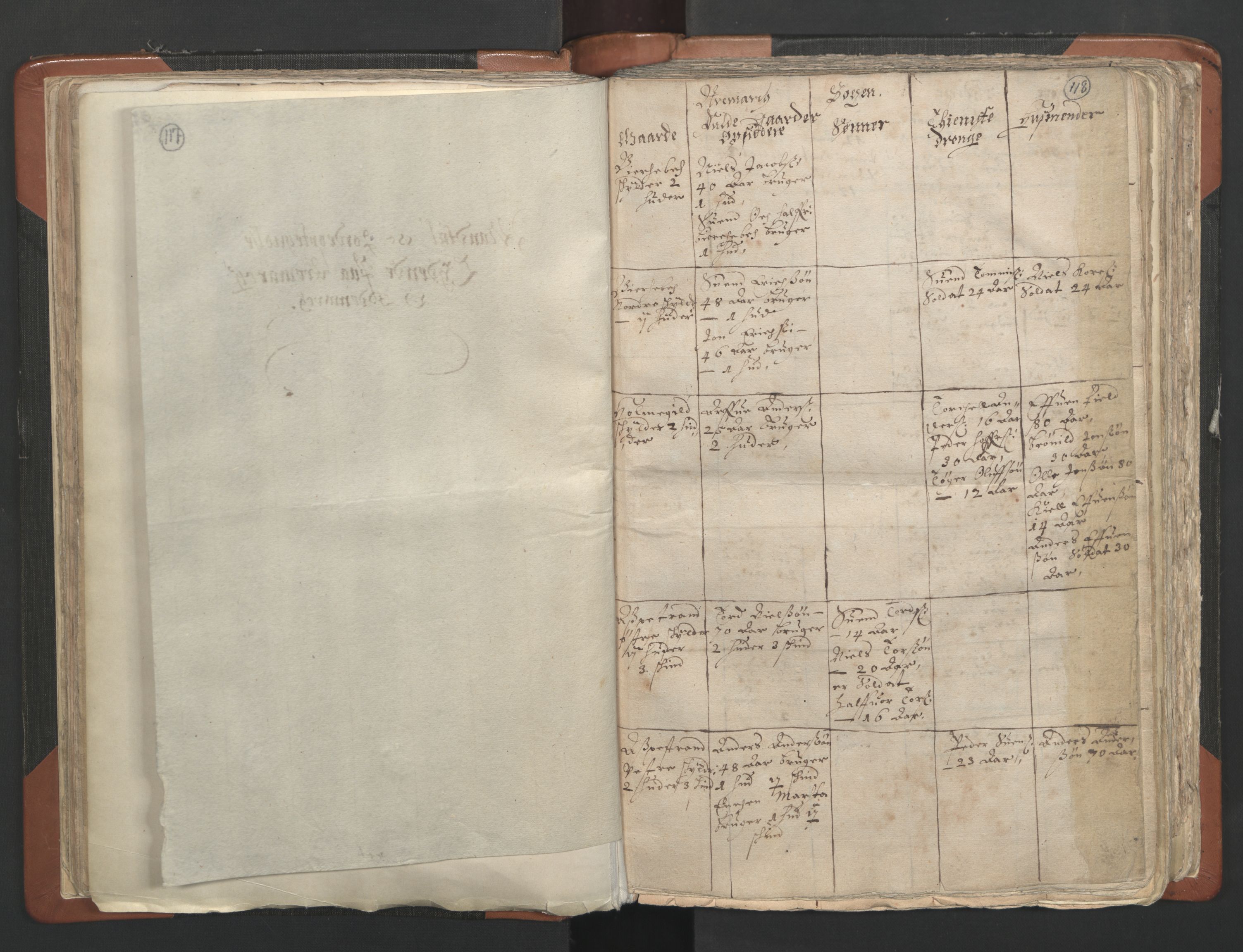 RA, Vicar's Census 1664-1666, no. 2: Øvre Borgesyssel deanery, 1664-1666, p. 117-118