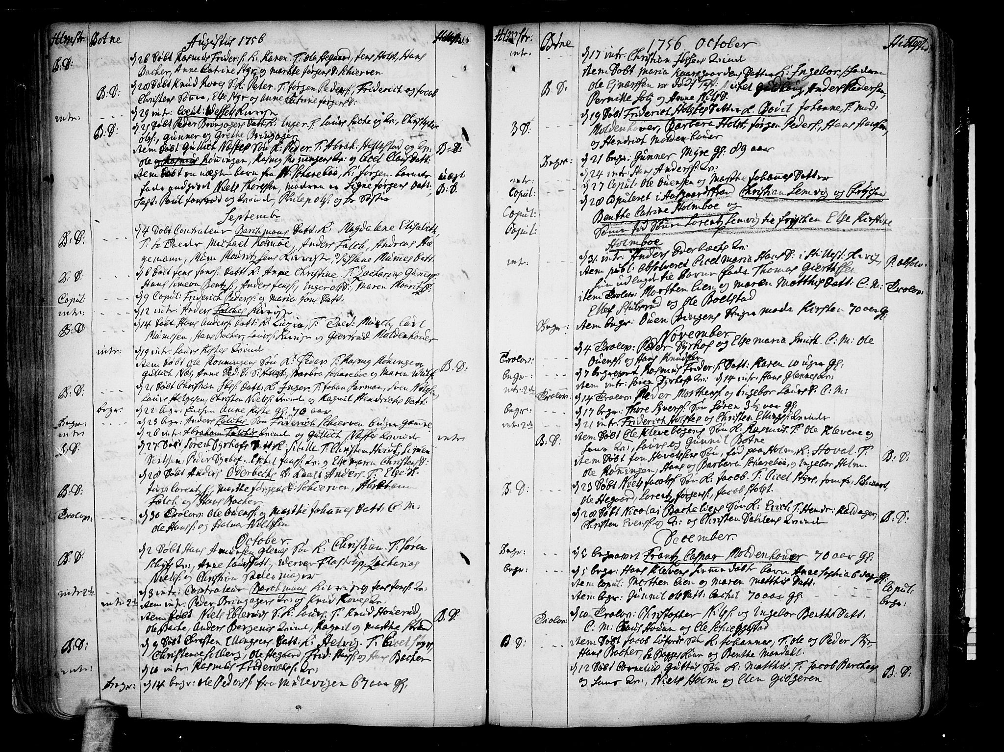 Botne kirkebøker, SAKO/A-340/F/Fa/L0001a: Parish register (official) no. I 1A, 1707-1778, p. 208-209