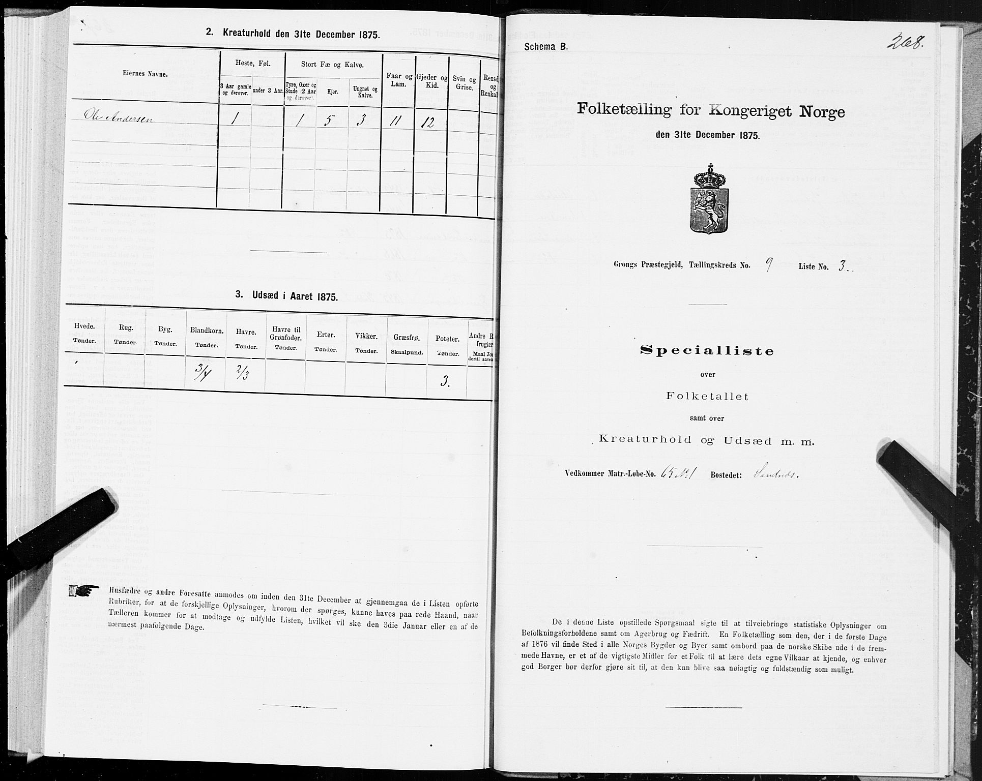 SAT, 1875 census for 1742P Grong, 1875, p. 4268