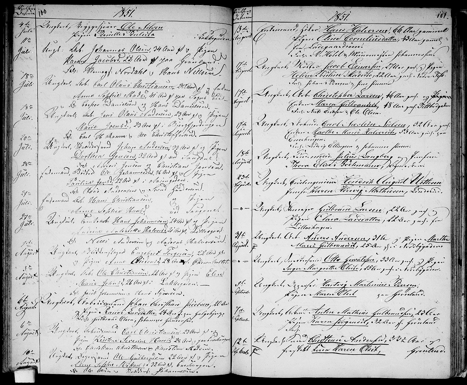 Aker prestekontor kirkebøker, SAO/A-10861/G/L0011: Parish register (copy) no. 11, 1846-1859, p. 100-101