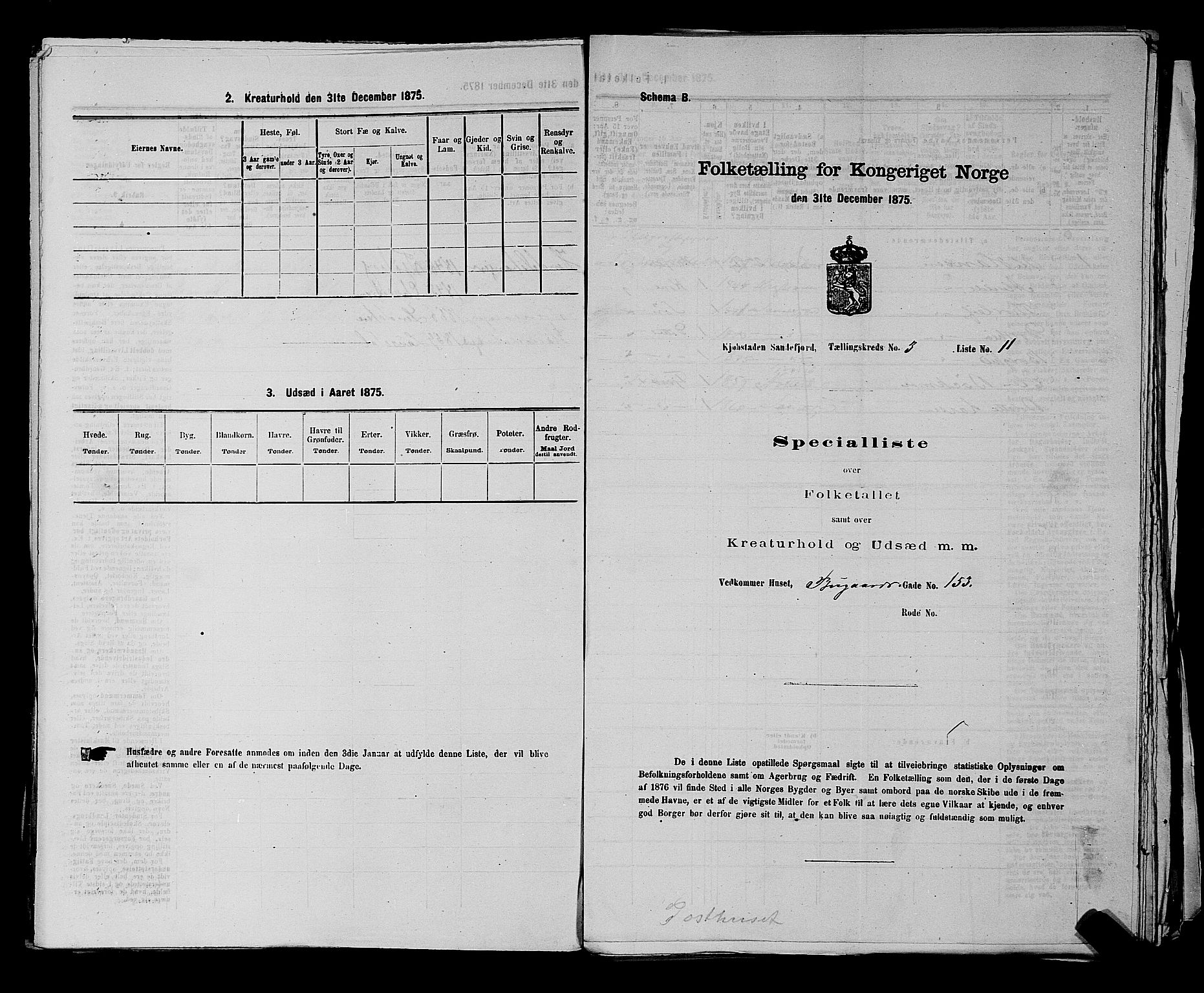 SAKO, 1875 census for 0706B Sandeherred/Sandefjord, 1875, p. 375