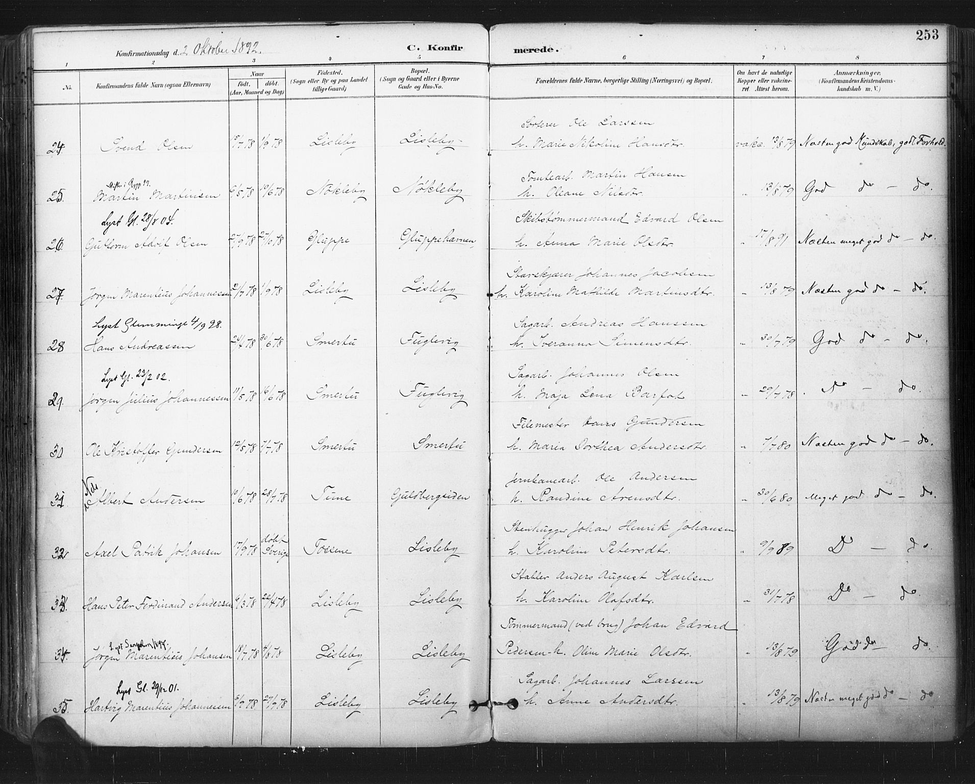 Glemmen prestekontor Kirkebøker, AV/SAO-A-10908/F/Fa/L0013: Parish register (official) no. 13, 1892-1907, p. 253