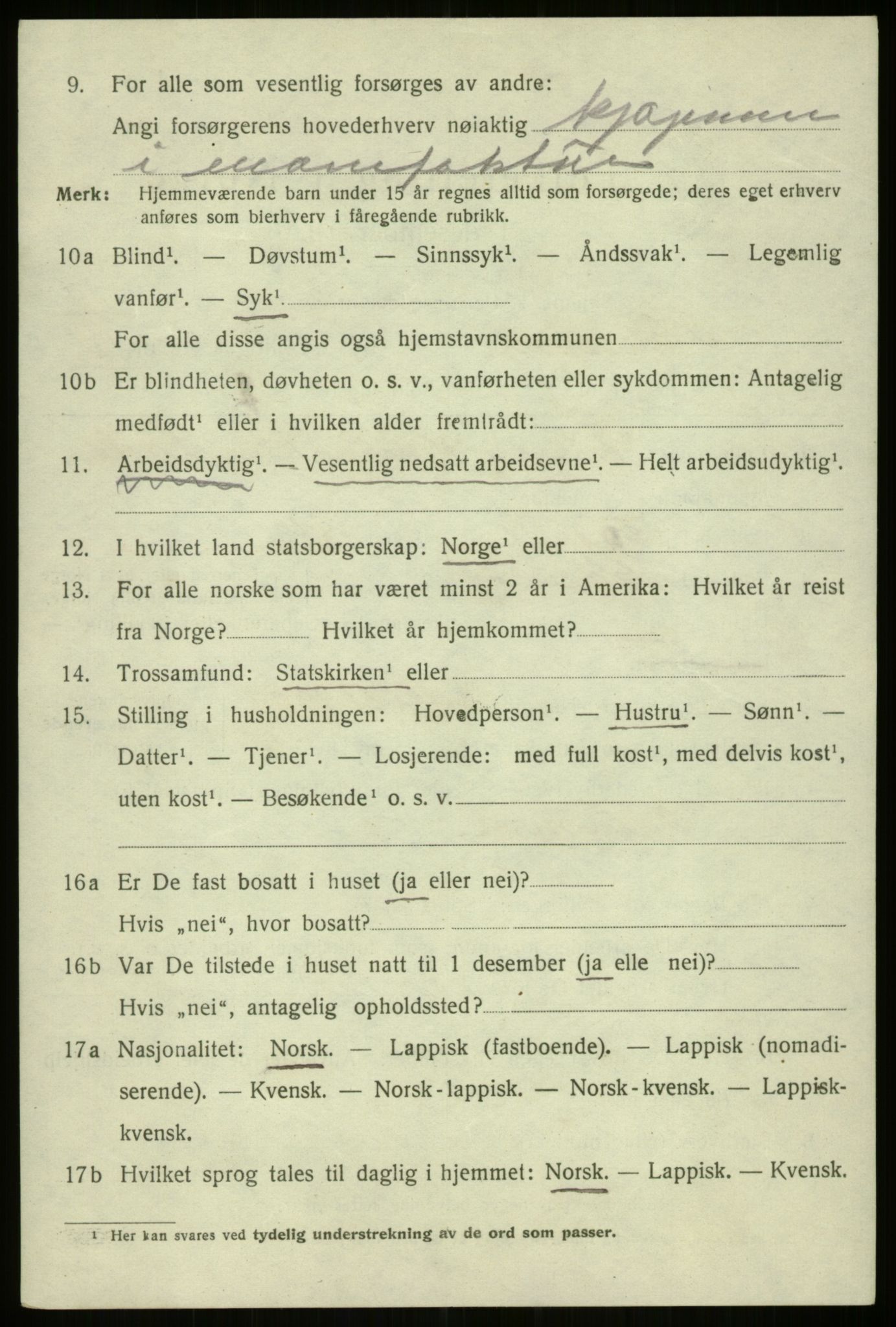 SATØ, 1920 census for Harstad, 1920, p. 5201