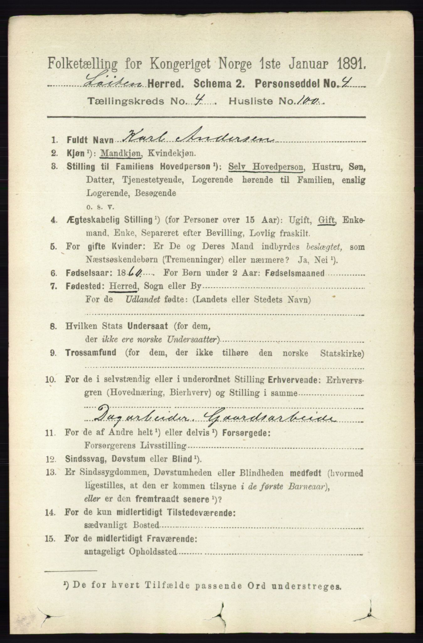 RA, 1891 census for 0415 Løten, 1891, p. 3256