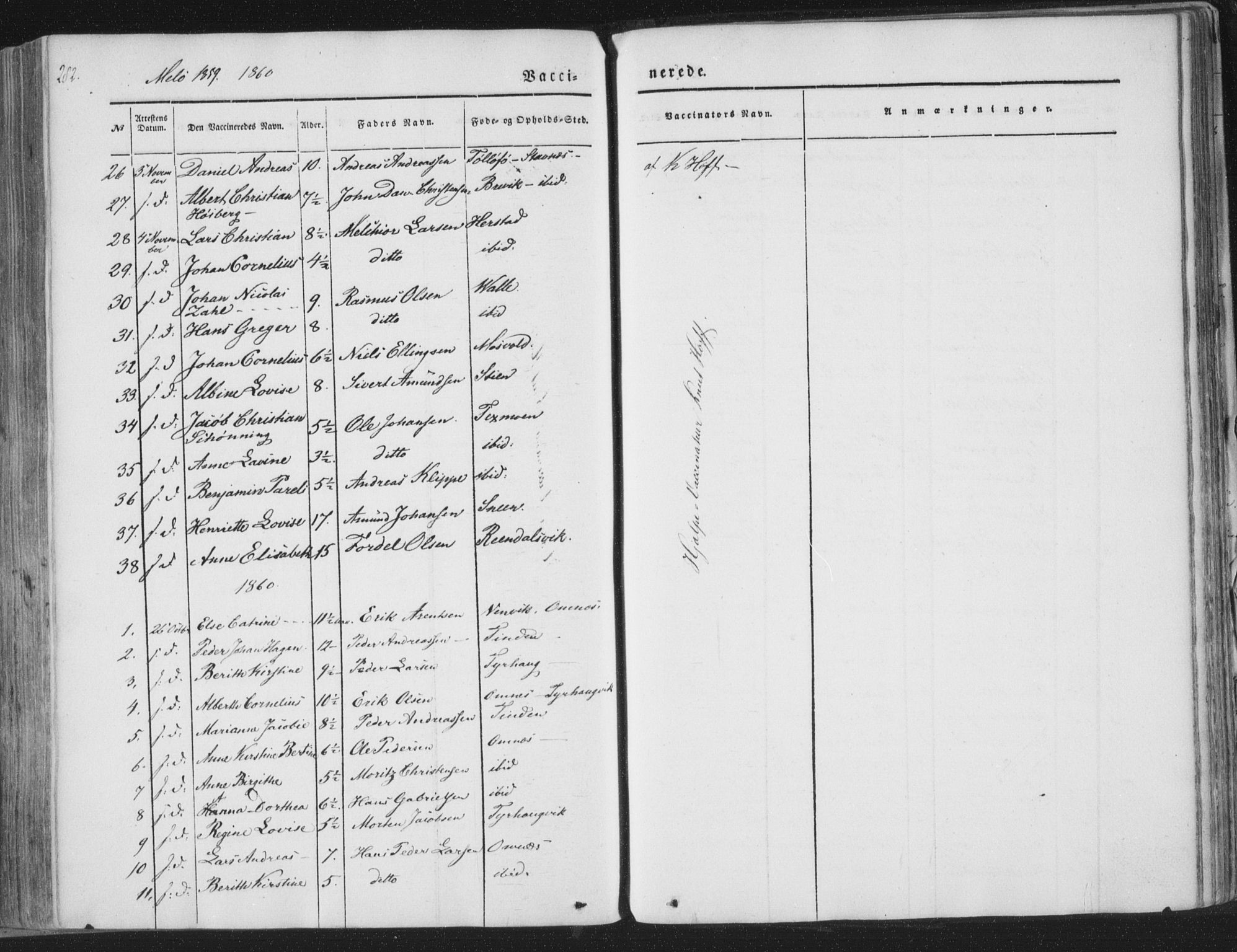 Ministerialprotokoller, klokkerbøker og fødselsregistre - Nordland, AV/SAT-A-1459/841/L0604: Parish register (official) no. 841A09 /2, 1845-1862, p. 282