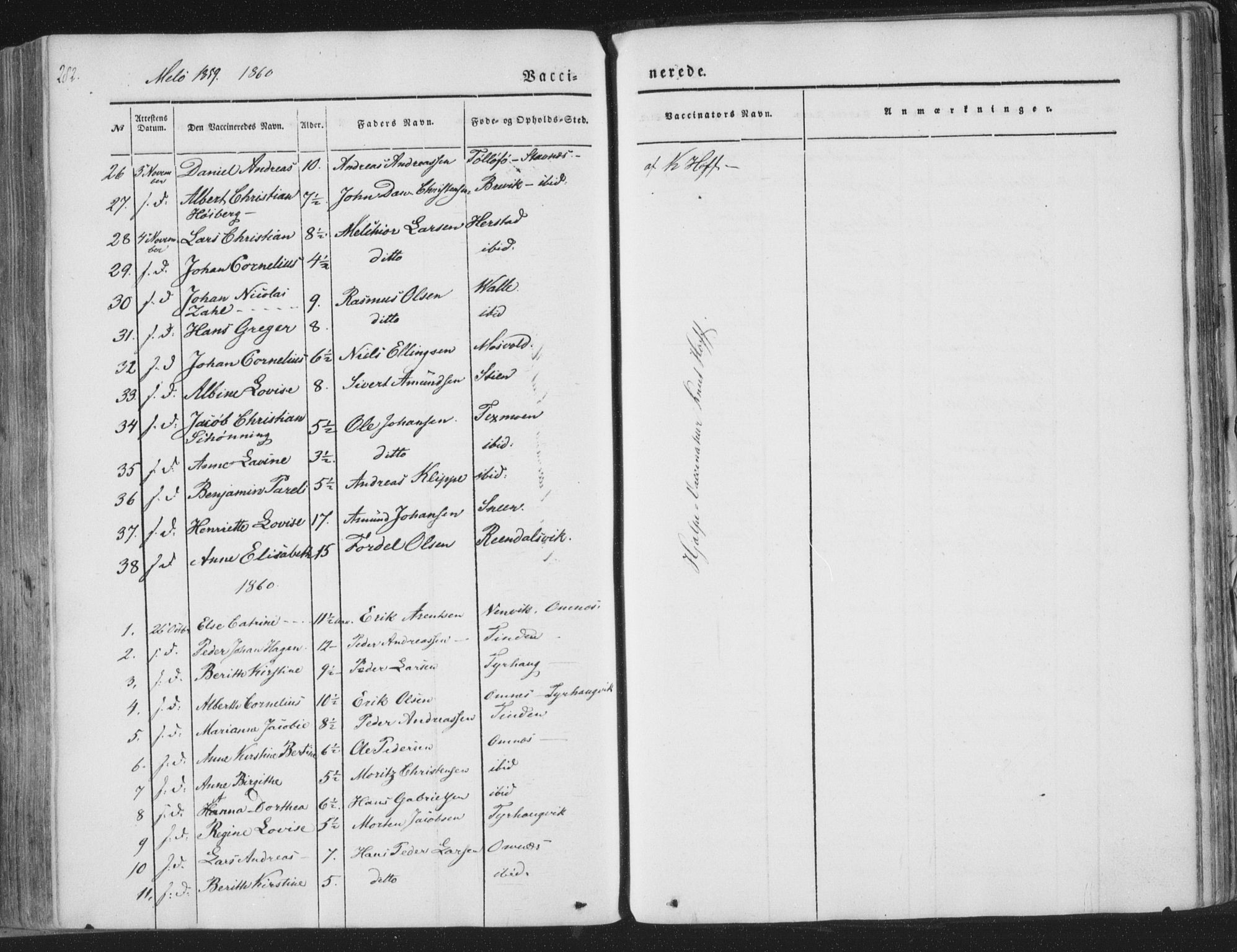 Ministerialprotokoller, klokkerbøker og fødselsregistre - Nordland, AV/SAT-A-1459/841/L0604: Parish register (official) no. 841A09 /2, 1845-1862, p. 282