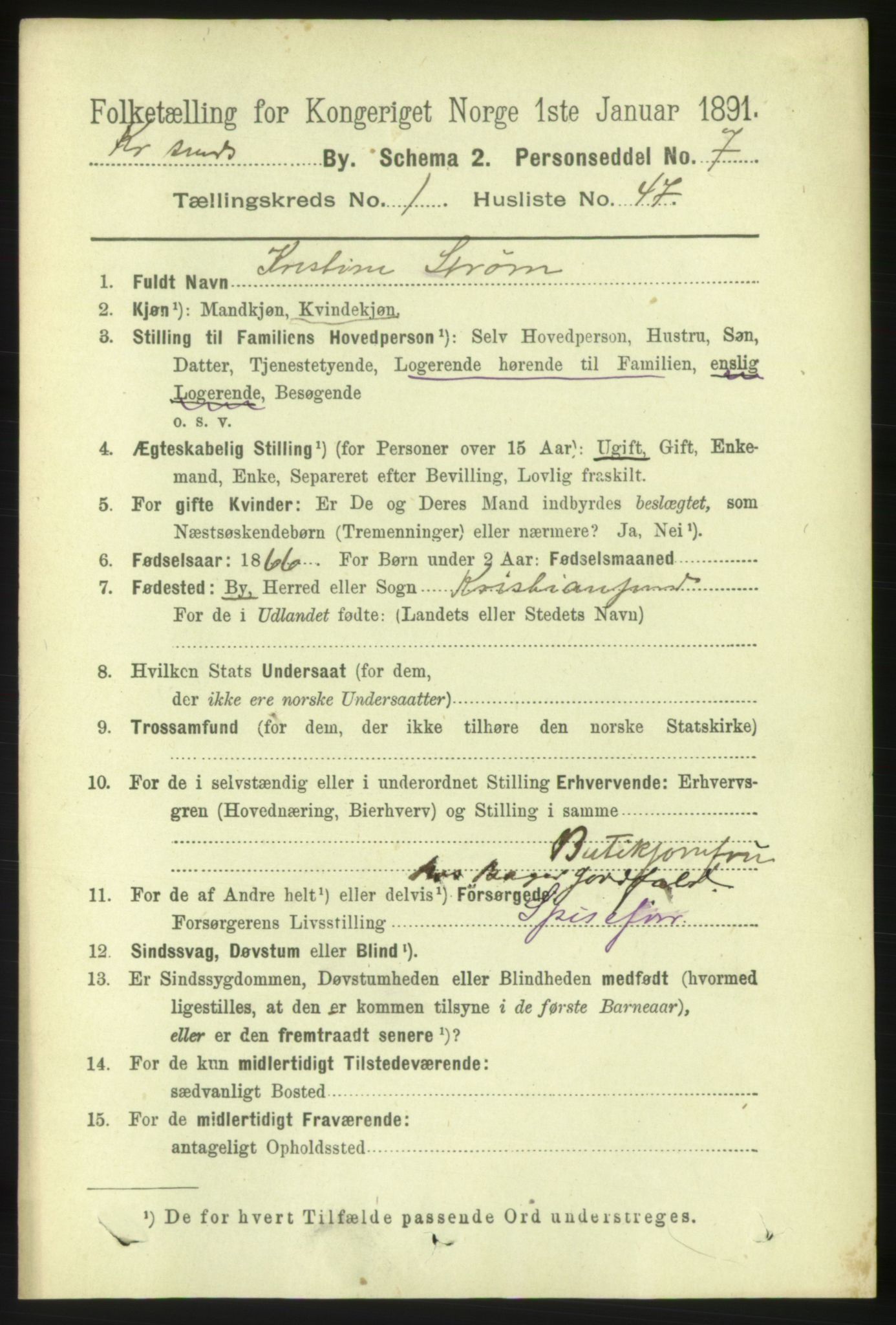 RA, 1891 census for 1503 Kristiansund, 1891, p. 2622