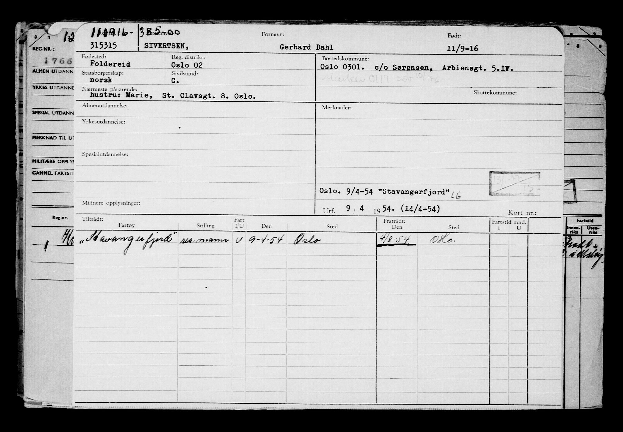 Direktoratet for sjømenn, AV/RA-S-3545/G/Gb/L0142: Hovedkort, 1916, p. 401