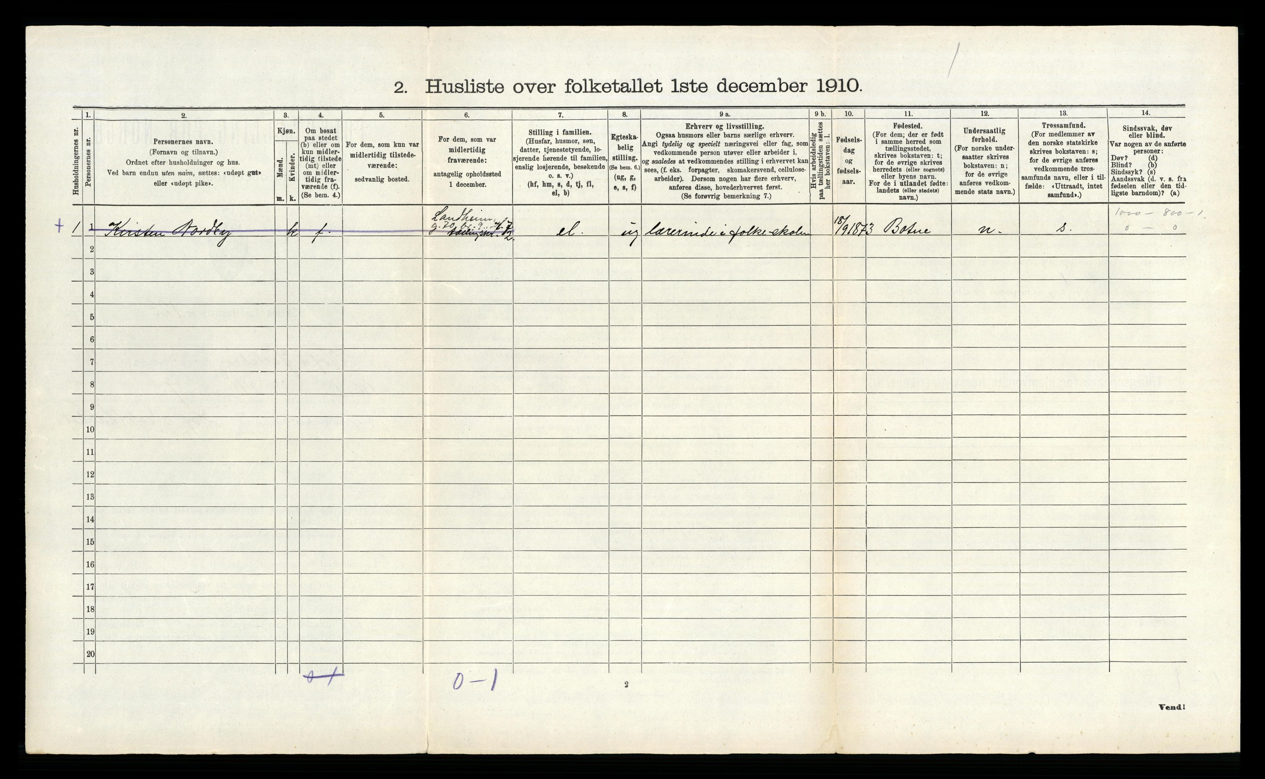 RA, 1910 census for Hof, 1910, p. 487