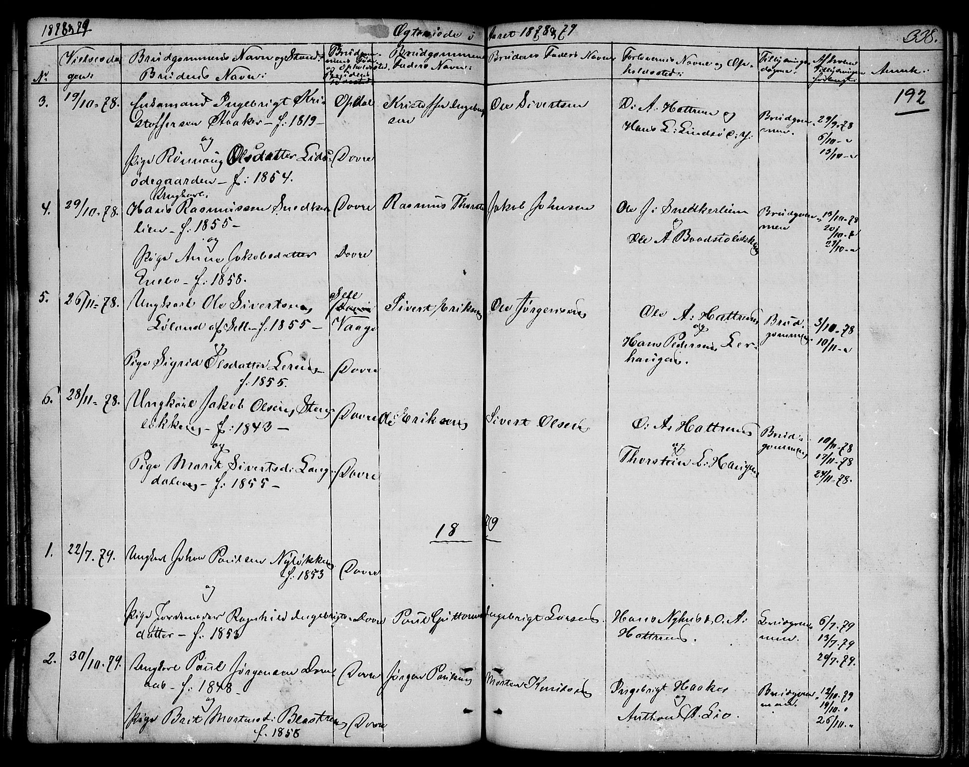 Dovre prestekontor, SAH/PREST-066/H/Ha/Hab/L0001: Parish register (copy) no. 1, 1862-1880, p. 338