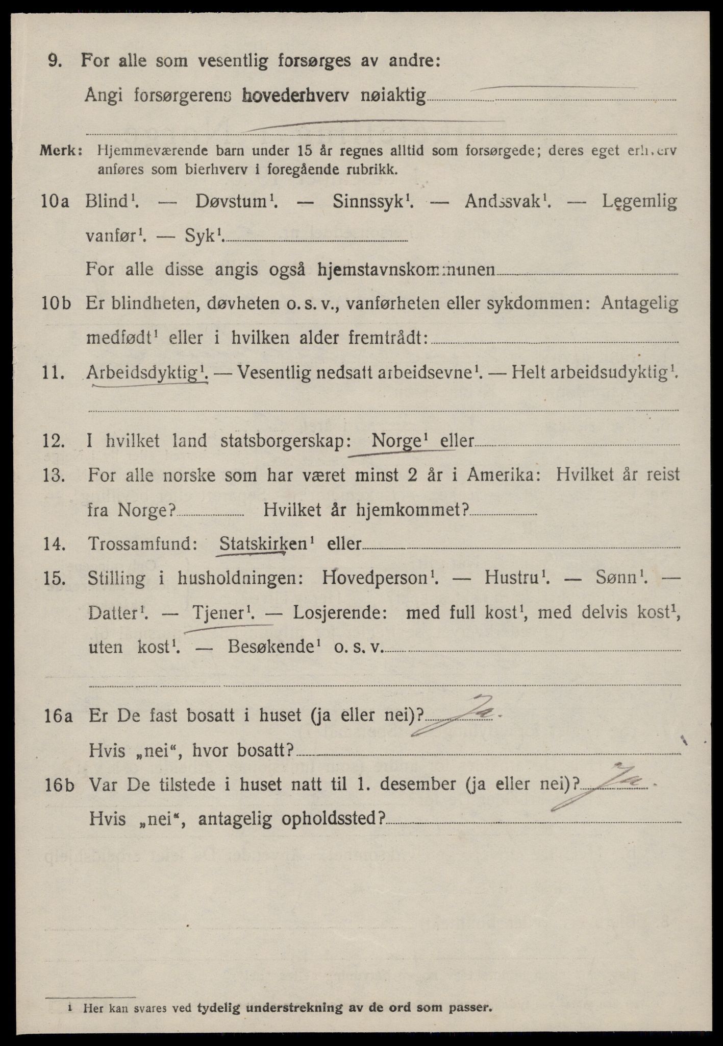 SAT, 1920 census for Hareid, 1920, p. 3156