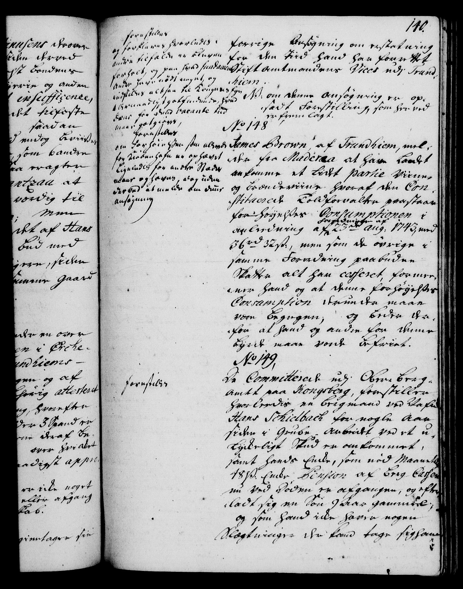 Rentekammeret, Kammerkanselliet, RA/EA-3111/G/Gh/Gha/L0029: Norsk ekstraktmemorialprotokoll (merket RK 53.74), 1748-1749, p. 140