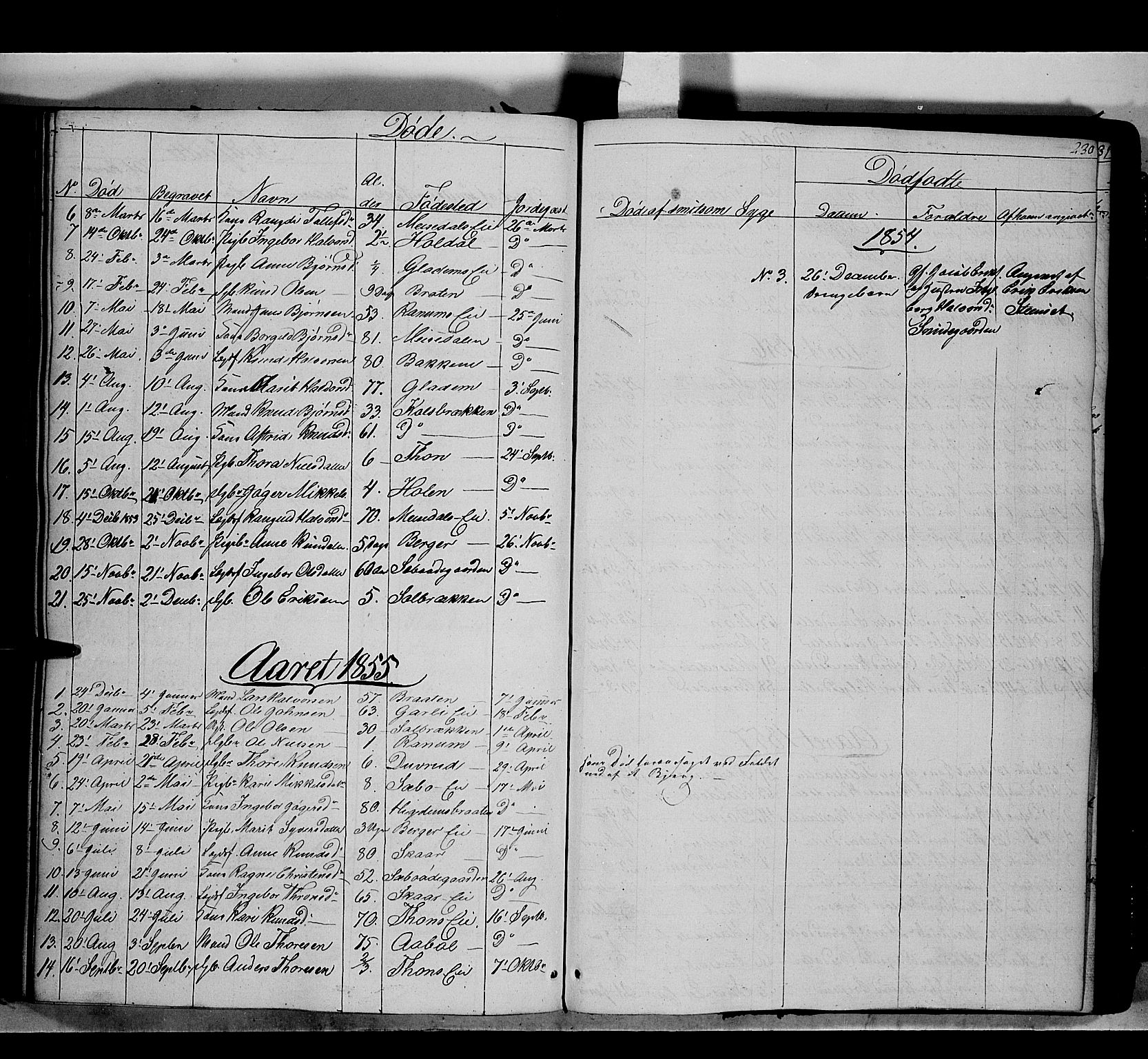 Nord-Aurdal prestekontor, SAH/PREST-132/H/Ha/Haa/L0007: Parish register (official) no. 7, 1842-1863, p. 230