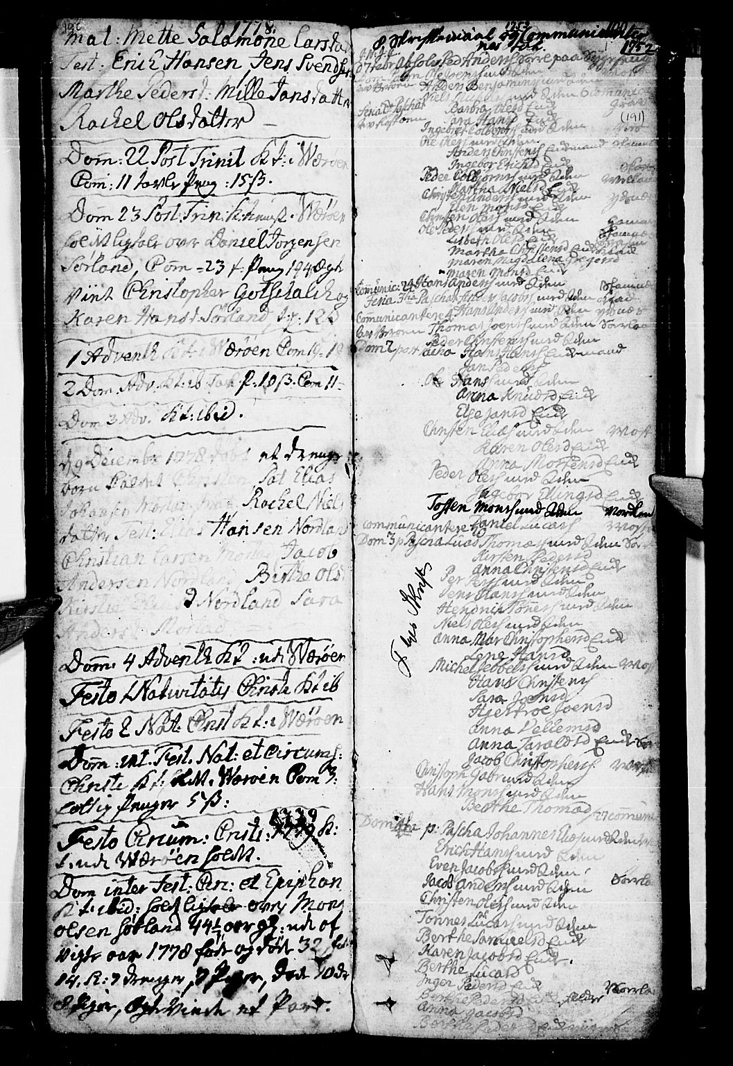 Ministerialprotokoller, klokkerbøker og fødselsregistre - Nordland, AV/SAT-A-1459/807/L0118: Parish register (official) no. 807A01, 1752-1798, p. 190-191