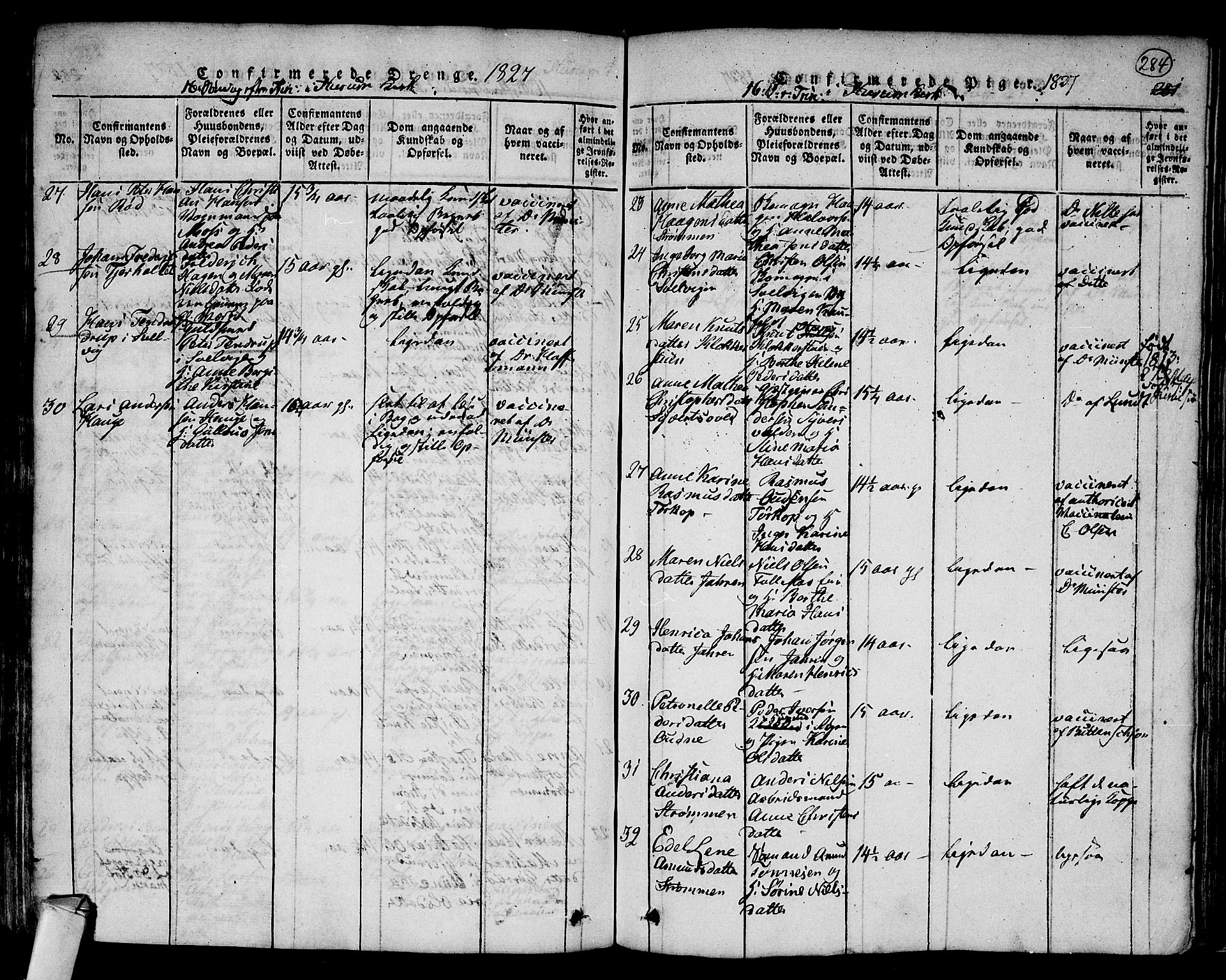 Hurum kirkebøker, AV/SAKO-A-229/F/Fa/L0009: Parish register (official) no. 9, 1816-1826, p. 284