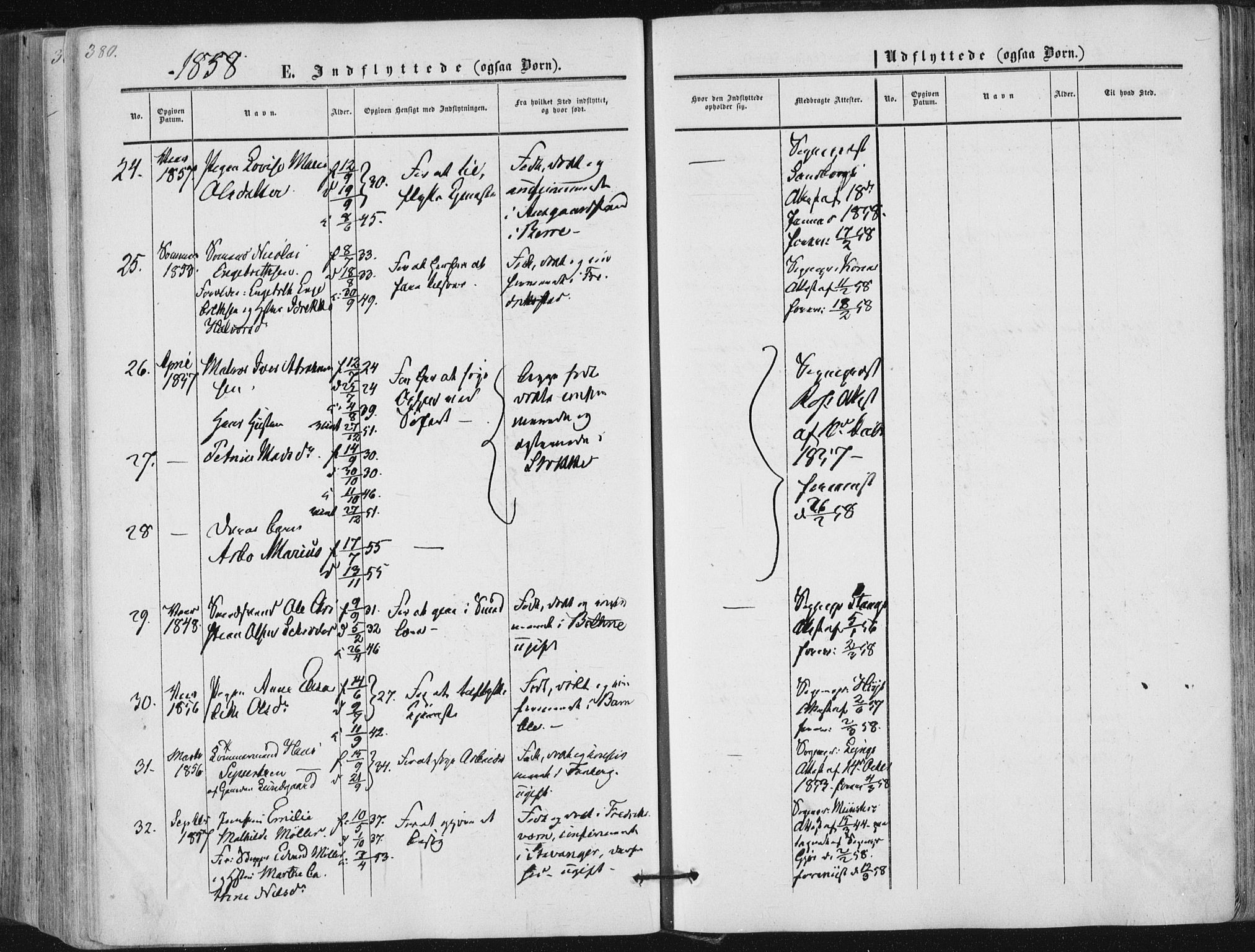 Tønsberg kirkebøker, AV/SAKO-A-330/F/Fa/L0008: Parish register (official) no. I 8, 1855-1864, p. 380