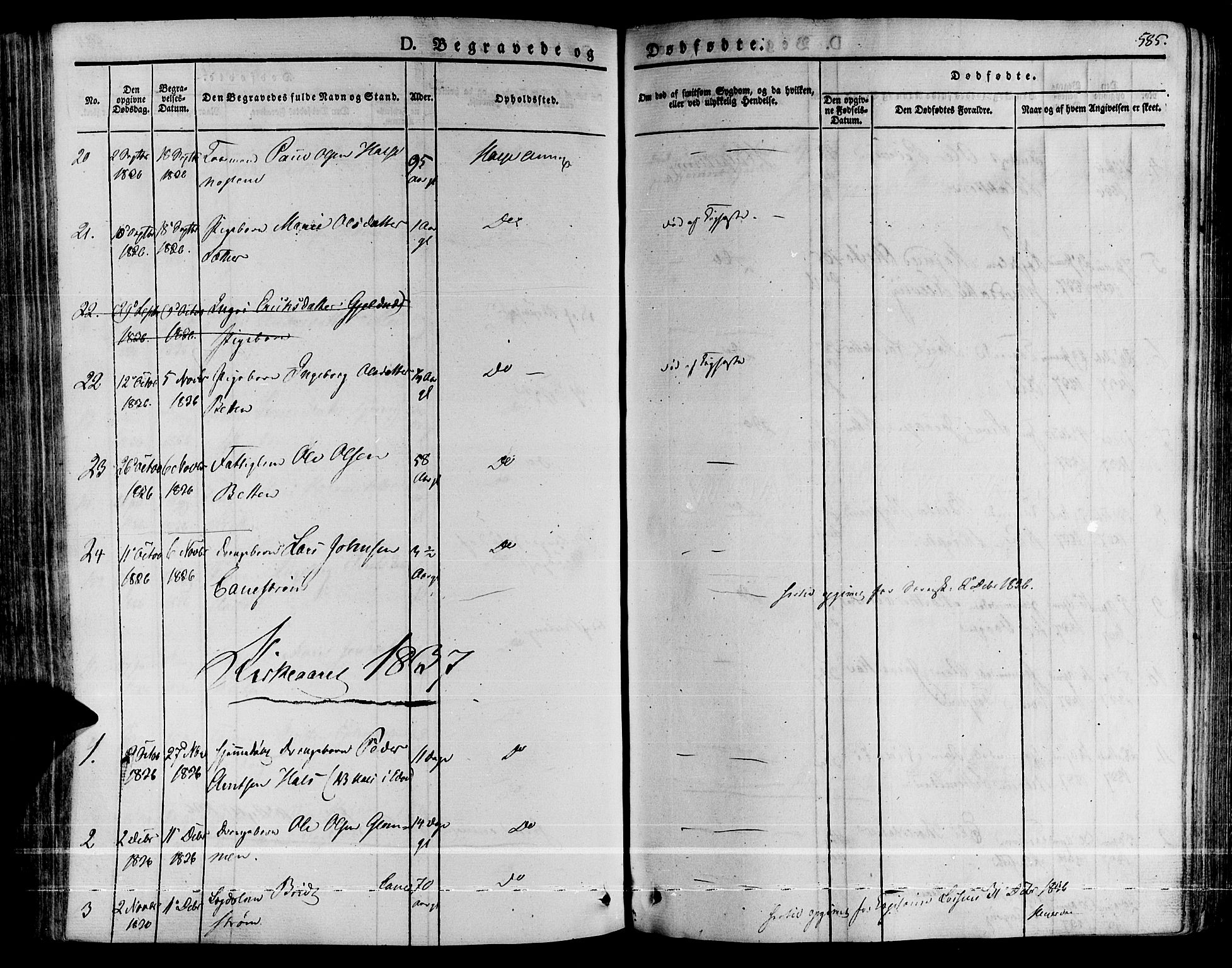 Ministerialprotokoller, klokkerbøker og fødselsregistre - Møre og Romsdal, AV/SAT-A-1454/592/L1025: Parish register (official) no. 592A03 /2, 1831-1849, p. 585