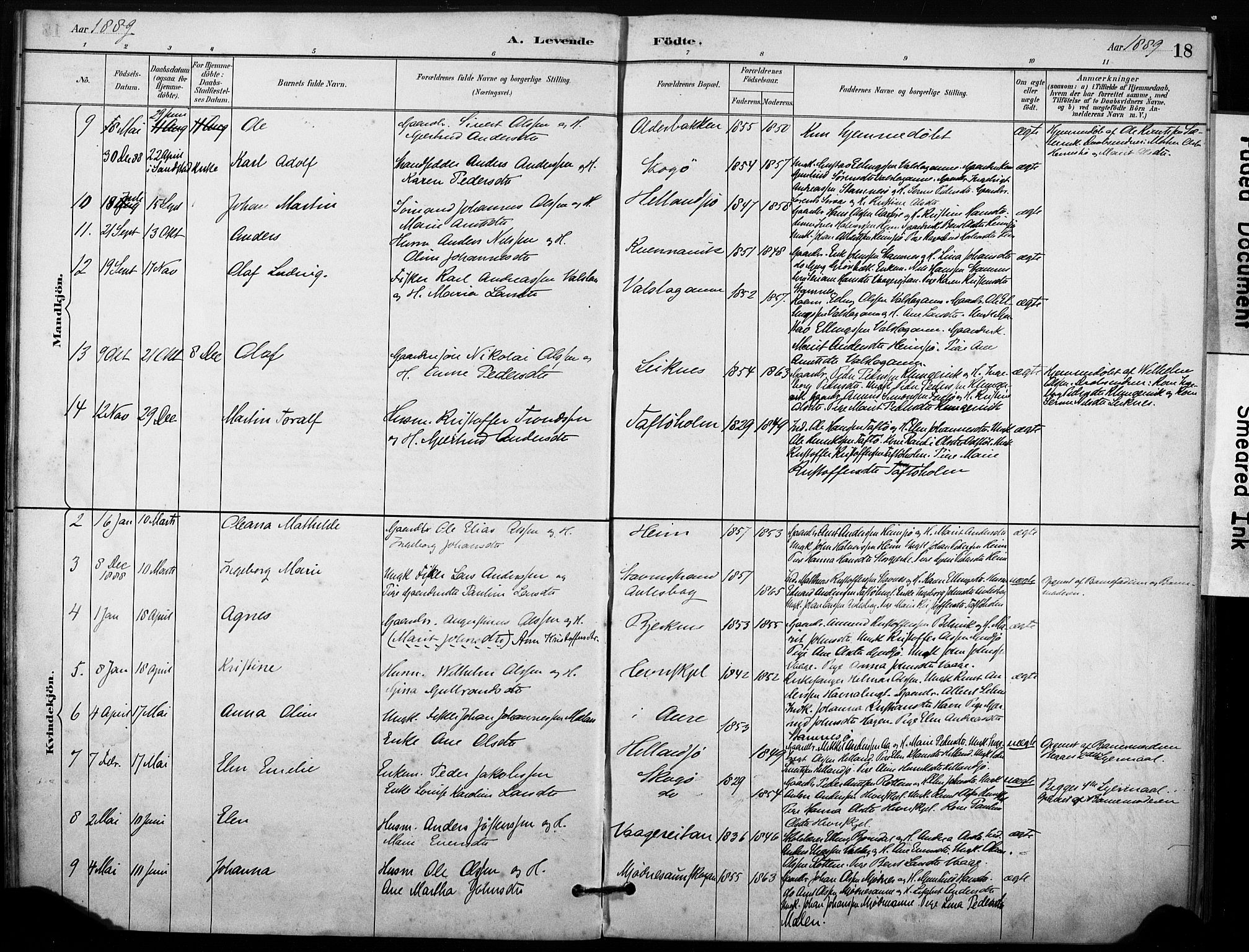 Ministerialprotokoller, klokkerbøker og fødselsregistre - Sør-Trøndelag, AV/SAT-A-1456/633/L0518: Parish register (official) no. 633A01, 1884-1906, p. 18