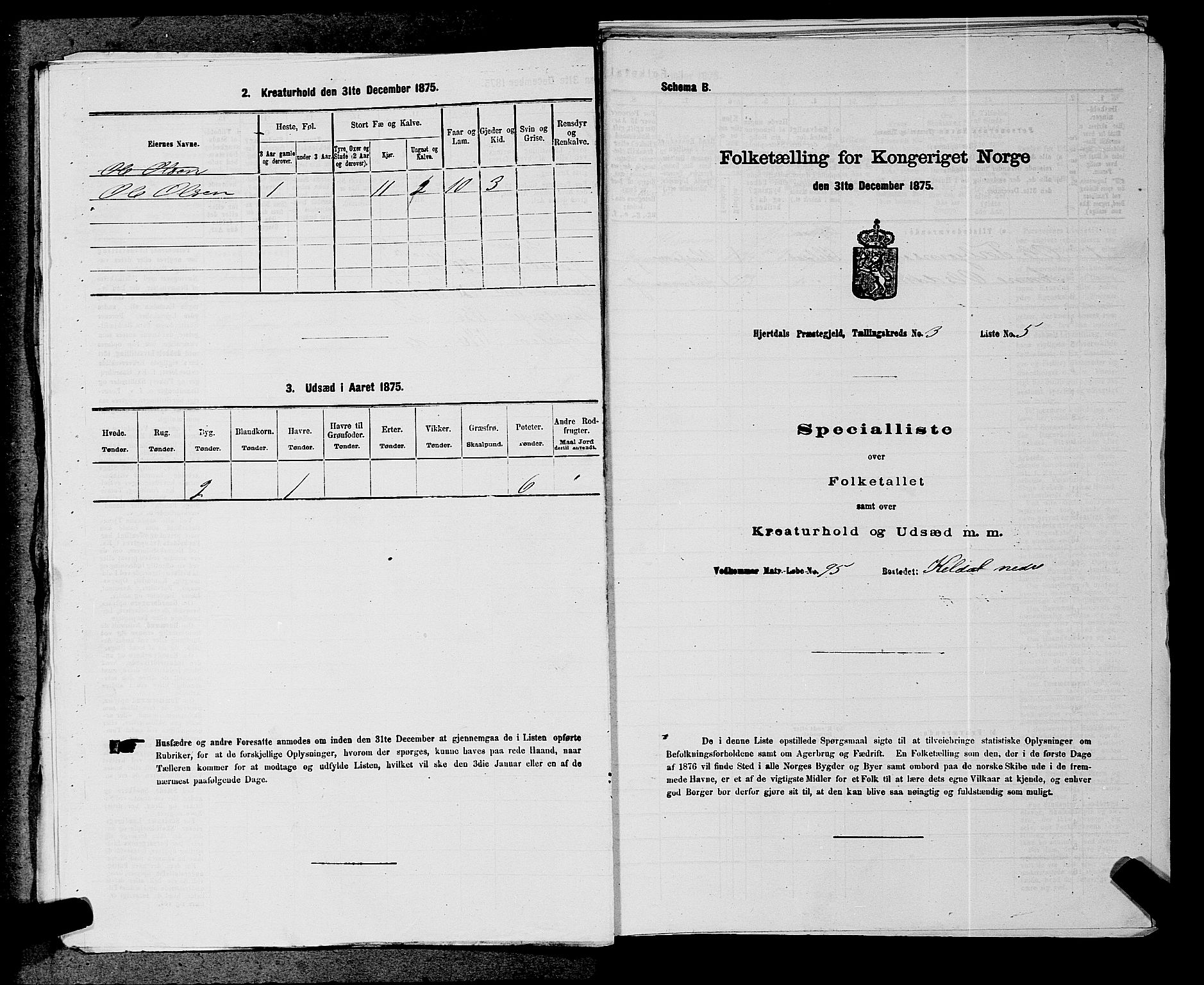 SAKO, 1875 census for 0827P Hjartdal, 1875, p. 345