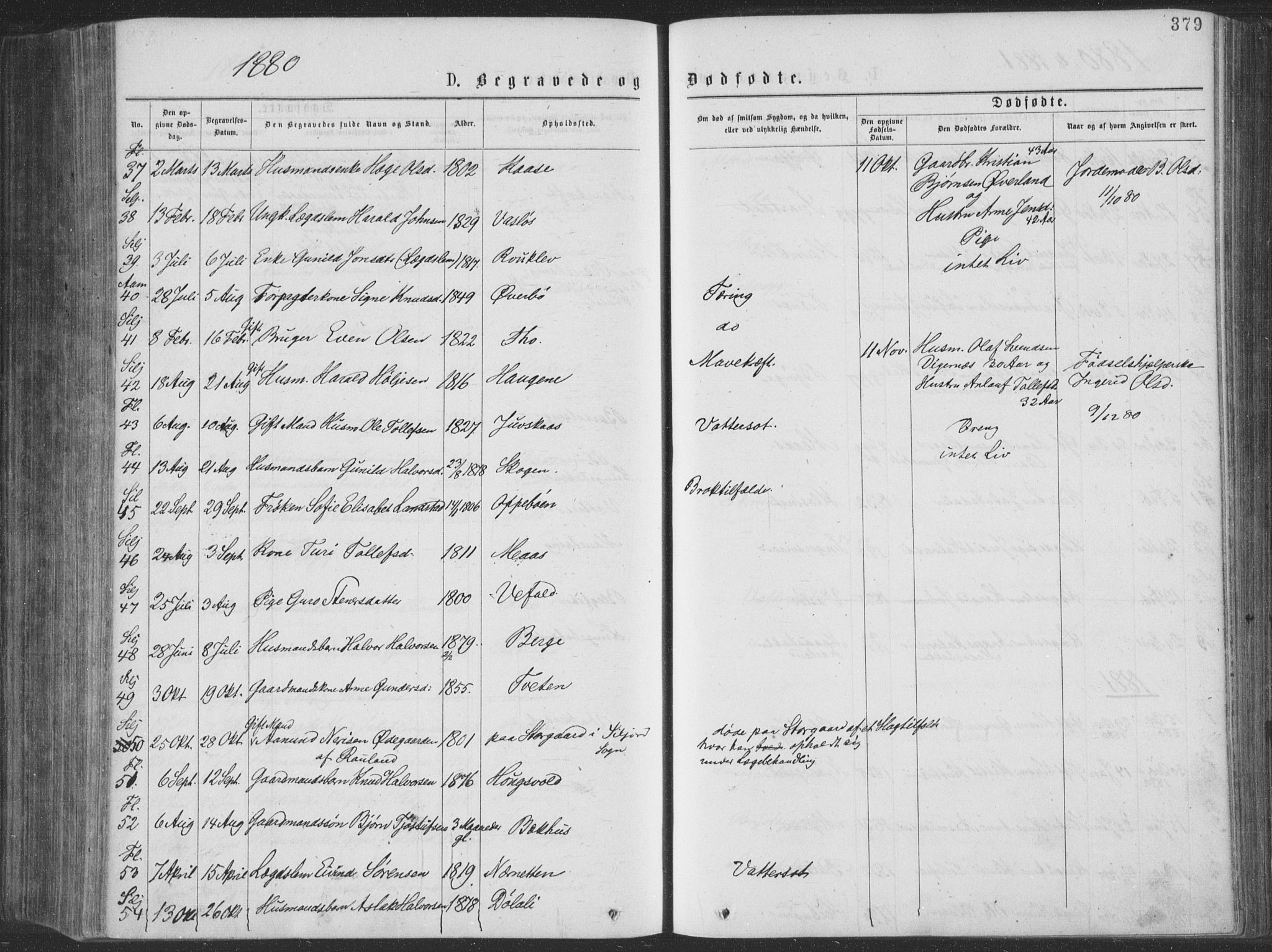 Seljord kirkebøker, AV/SAKO-A-20/F/Fa/L0014: Parish register (official) no. I 14, 1877-1886, p. 379