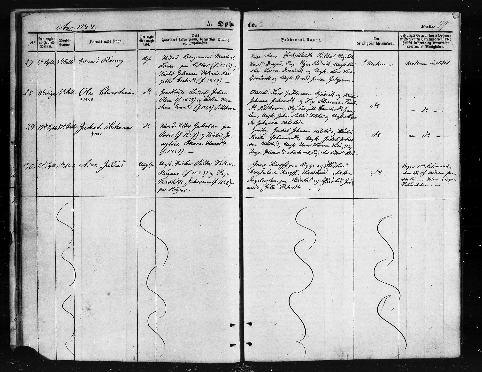 Ministerialprotokoller, klokkerbøker og fødselsregistre - Nordland, AV/SAT-A-1459/814/L0225: Parish register (official) no. 814A06, 1875-1885, p. 49