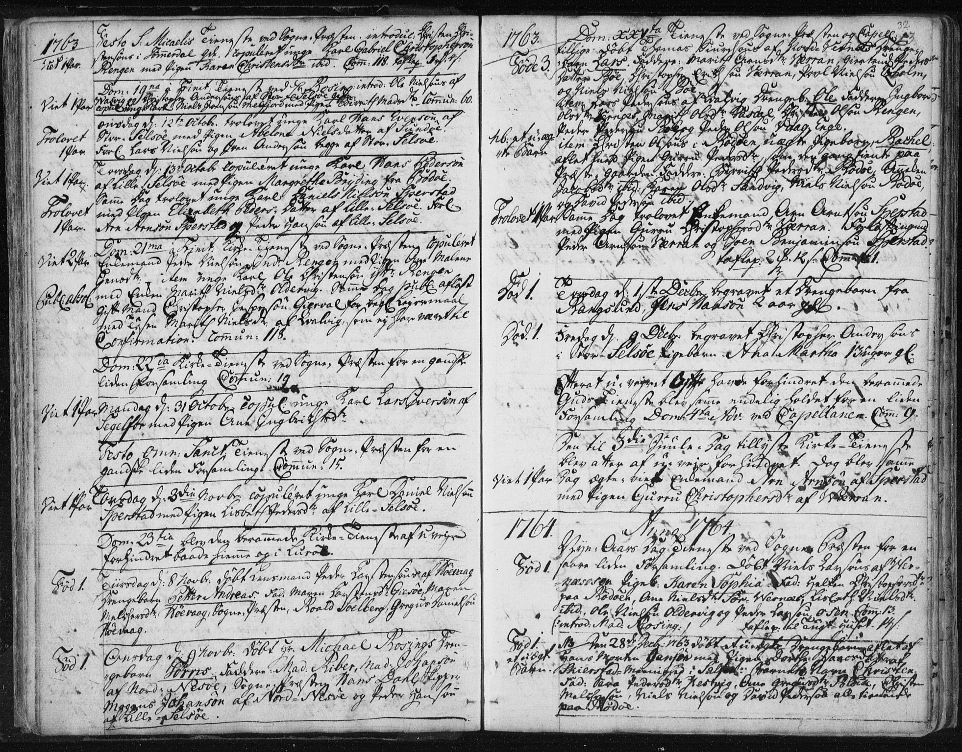 Ministerialprotokoller, klokkerbøker og fødselsregistre - Nordland, SAT/A-1459/841/L0587: Parish register (official) no. 841A02 /1, 1758-1776, p. 32