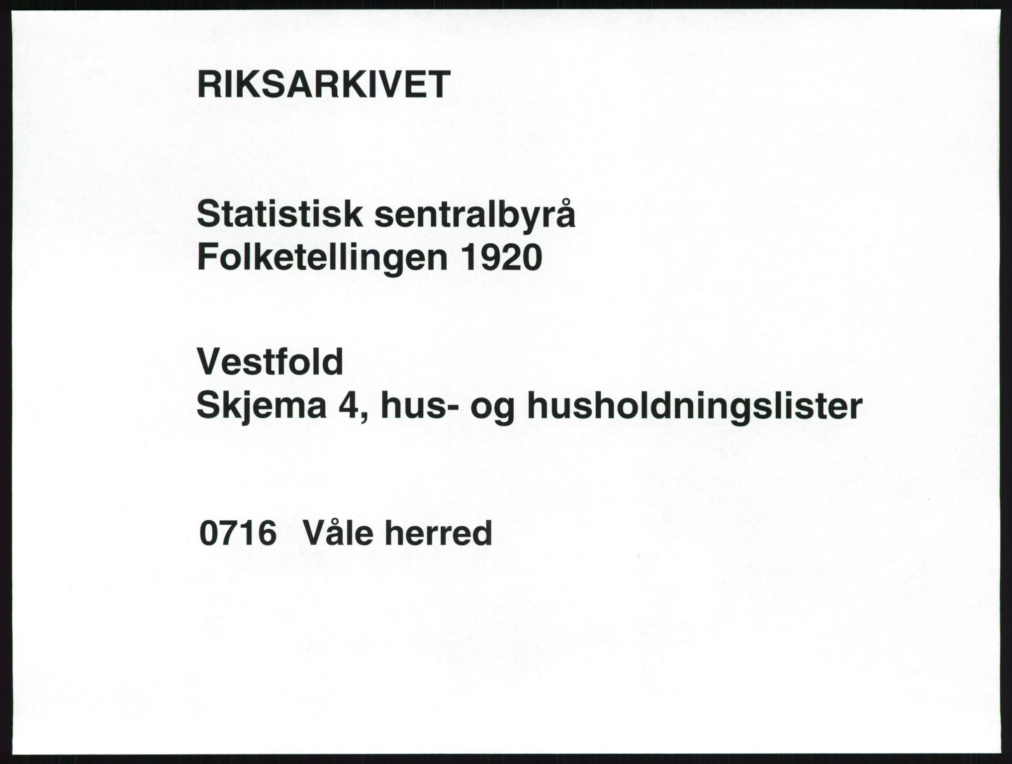 SAKO, 1920 census for Våle, 1920, p. 45