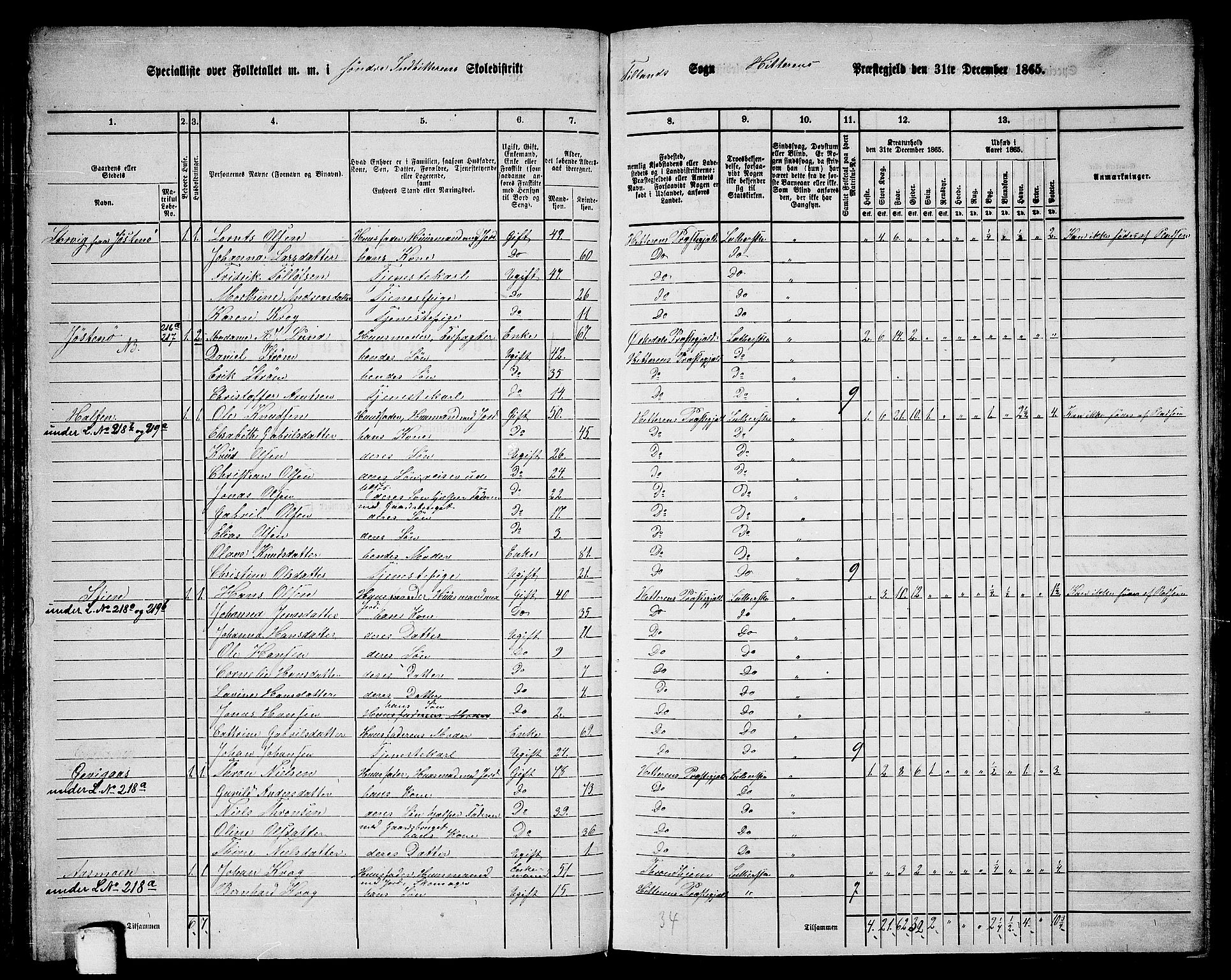 RA, 1865 census for Hitra, 1865, p. 87