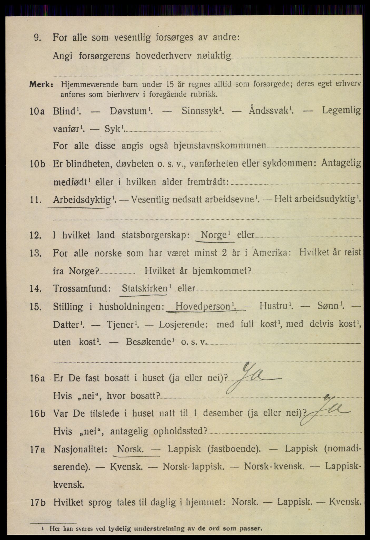SAT, 1920 census for Otterøy, 1920, p. 1126
