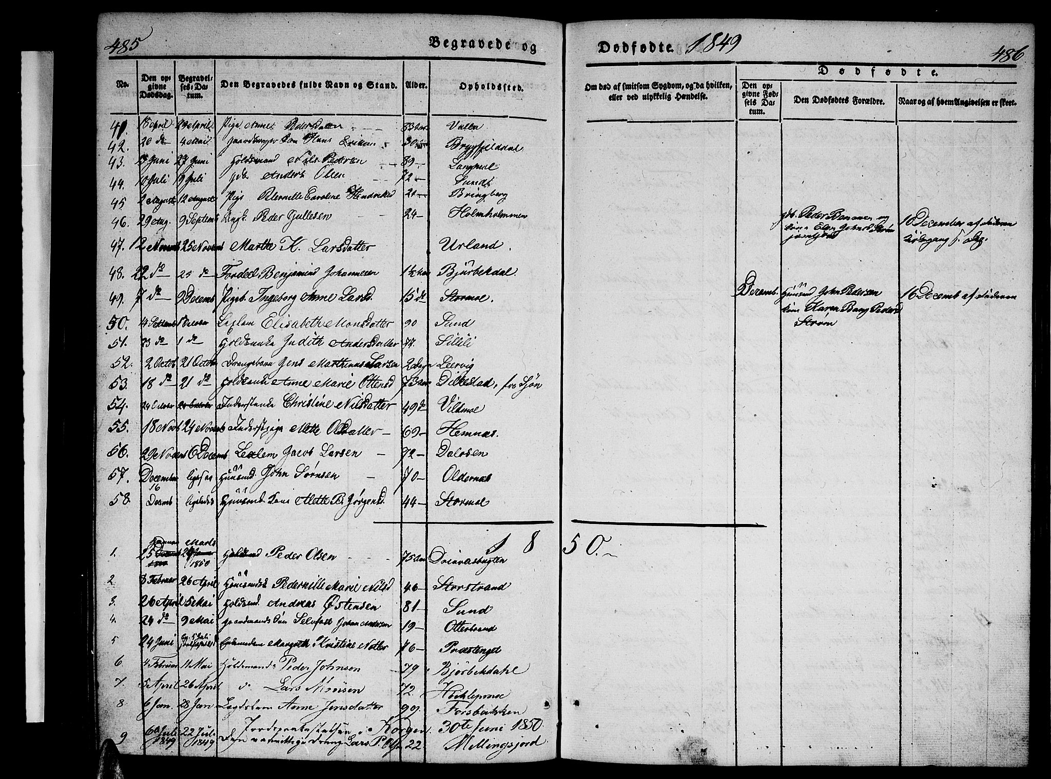 Ministerialprotokoller, klokkerbøker og fødselsregistre - Nordland, AV/SAT-A-1459/825/L0364: Parish register (copy) no. 825C01, 1841-1863, p. 485-486