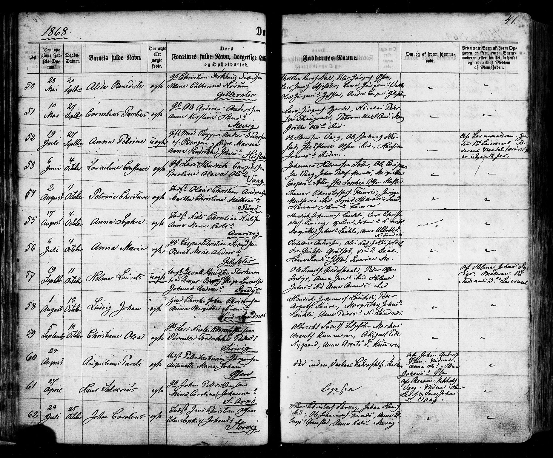 Ministerialprotokoller, klokkerbøker og fødselsregistre - Nordland, AV/SAT-A-1459/805/L0098: Parish register (official) no. 805A05, 1862-1879, p. 41