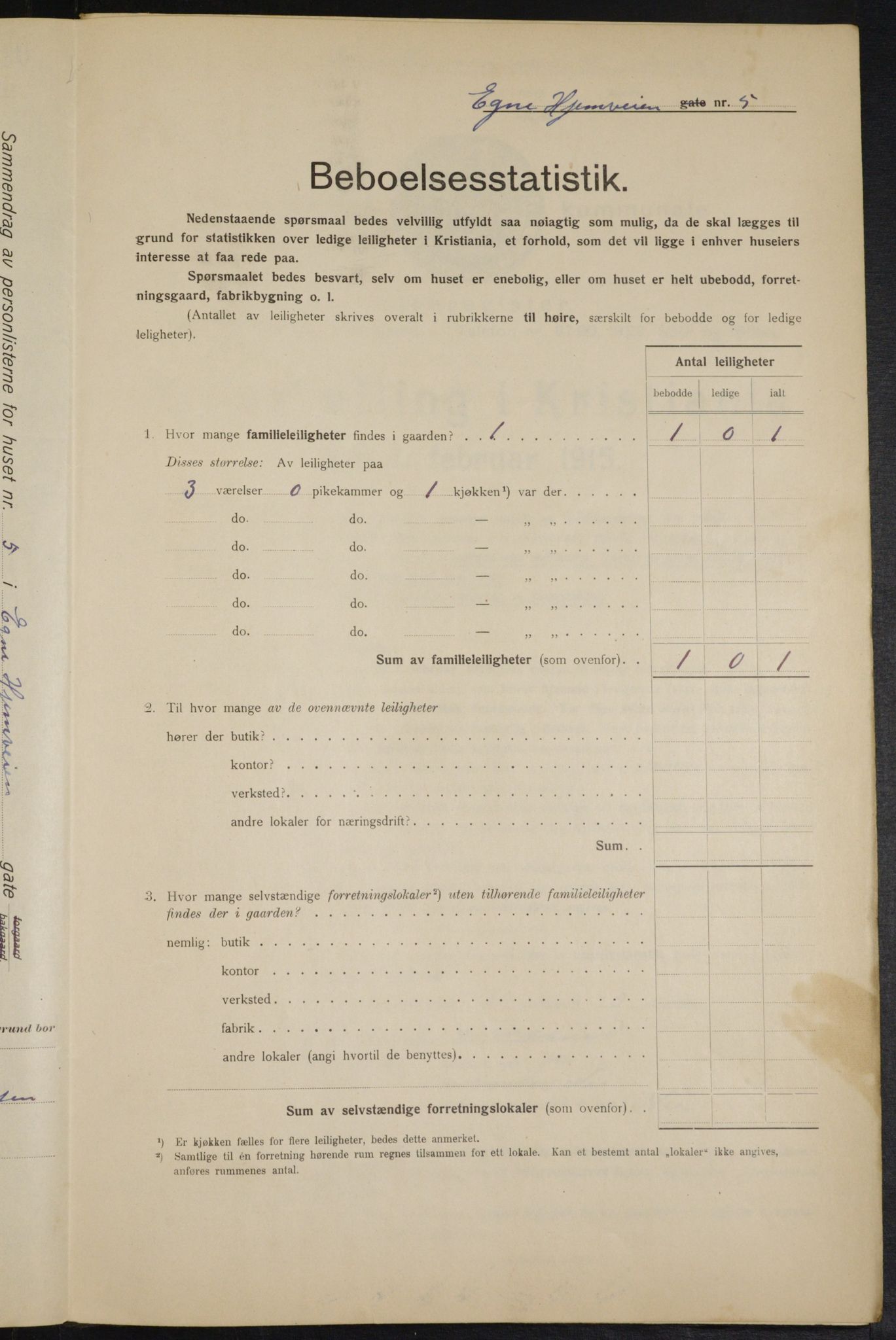 OBA, Municipal Census 1915 for Kristiania, 1915, p. 18338