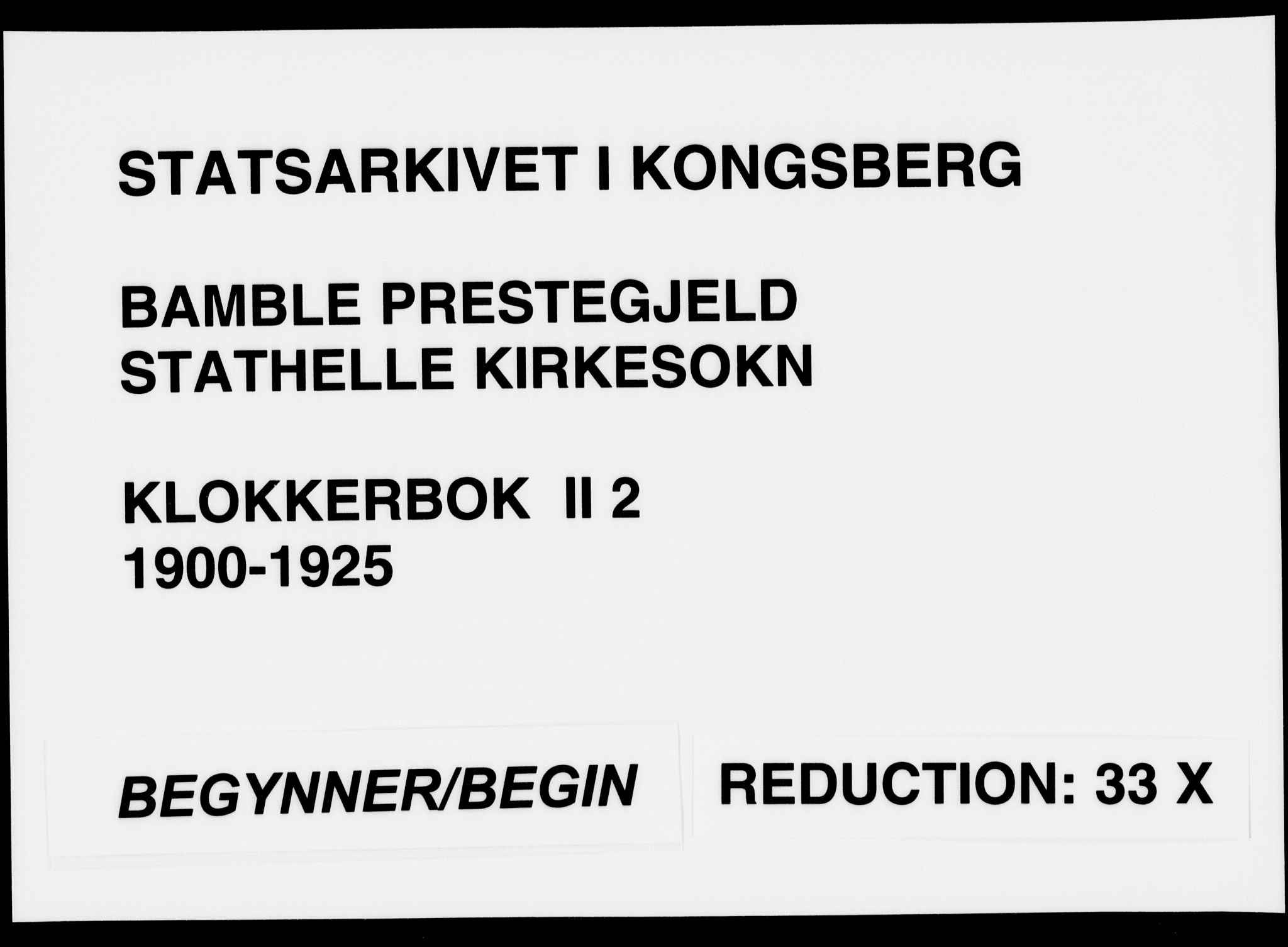 Bamble kirkebøker, AV/SAKO-A-253/G/Gb/L0002: Parish register (copy) no. II 2, 1900-1925