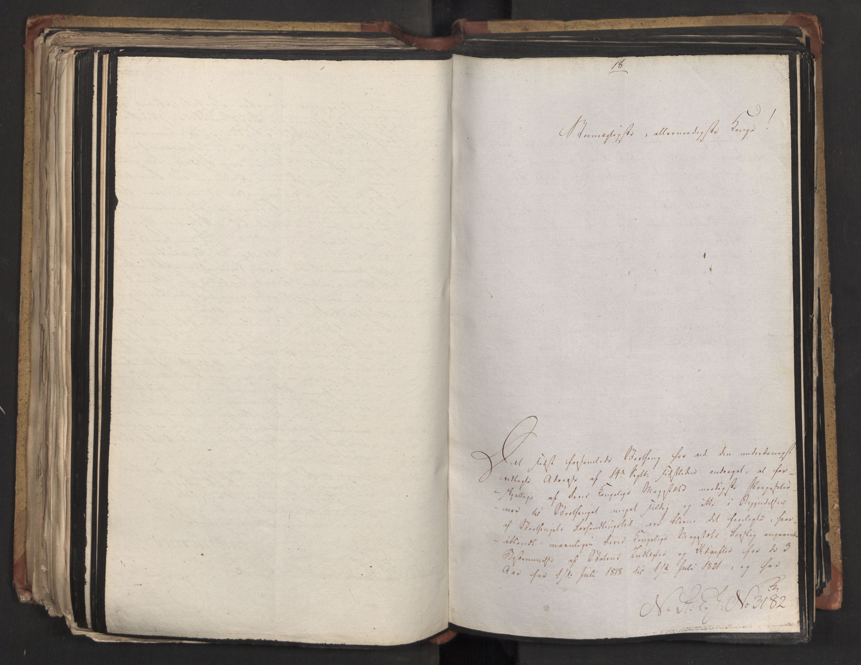 Statsrådsavdelingen i Stockholm, AV/RA-S-1003/D/Da/L0015: Regjeringsinnstillinger nr. 3058-3300, 1818, p. 317