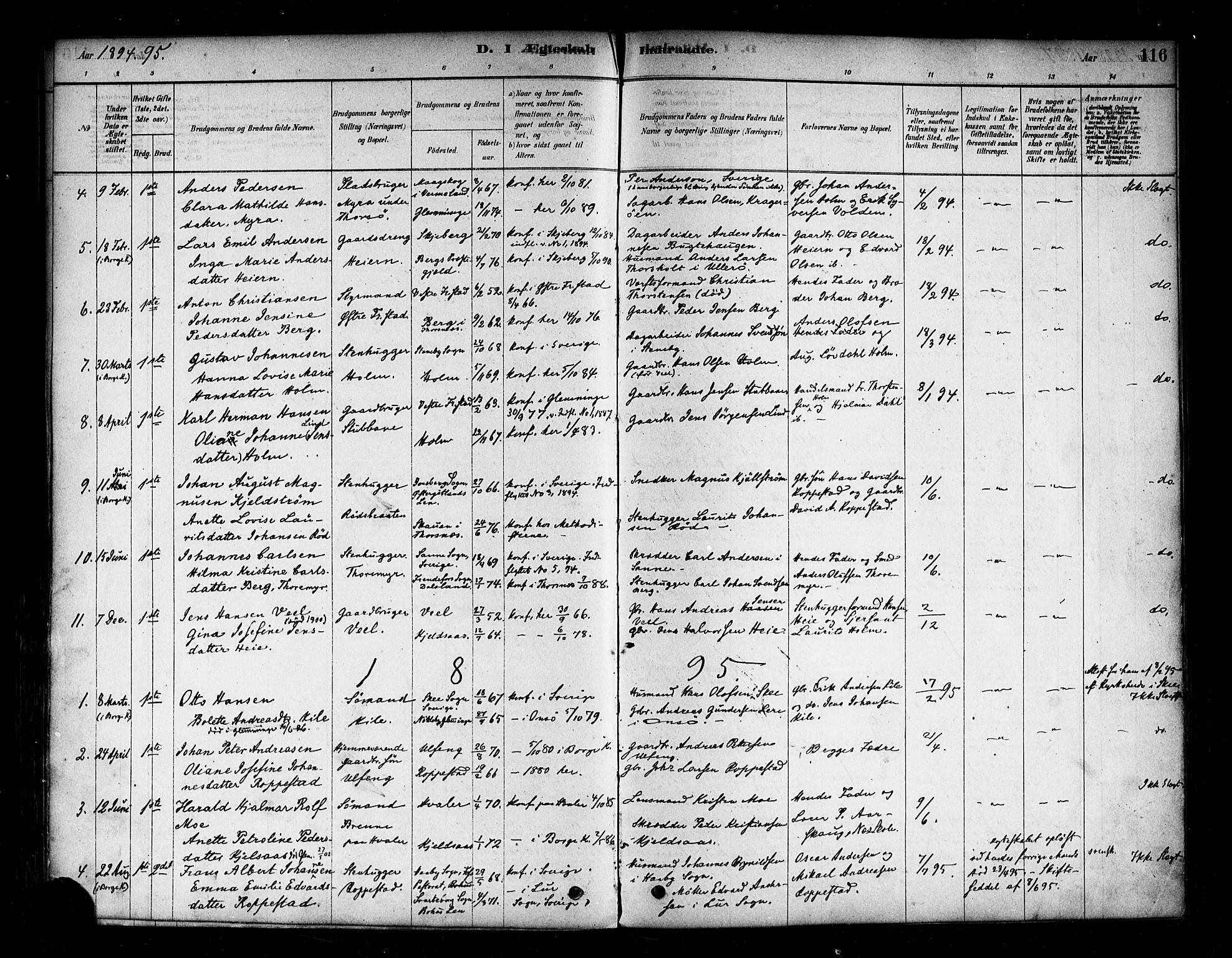 Borge prestekontor Kirkebøker, SAO/A-10903/F/Fb/L0003: Parish register (official) no. II 3, 1878-1902, p. 116
