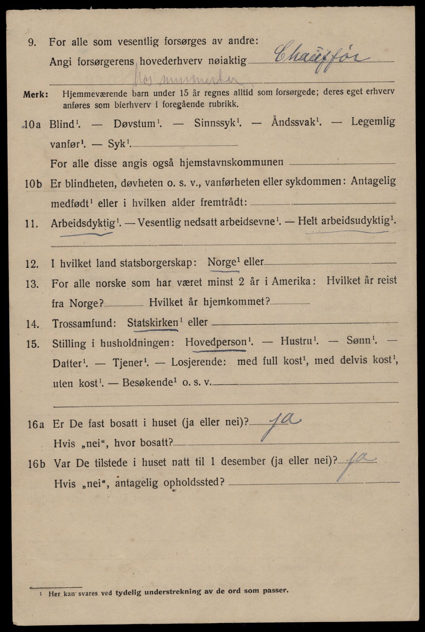 SAST, 1920 census for Stavanger, 1920, p. 61443