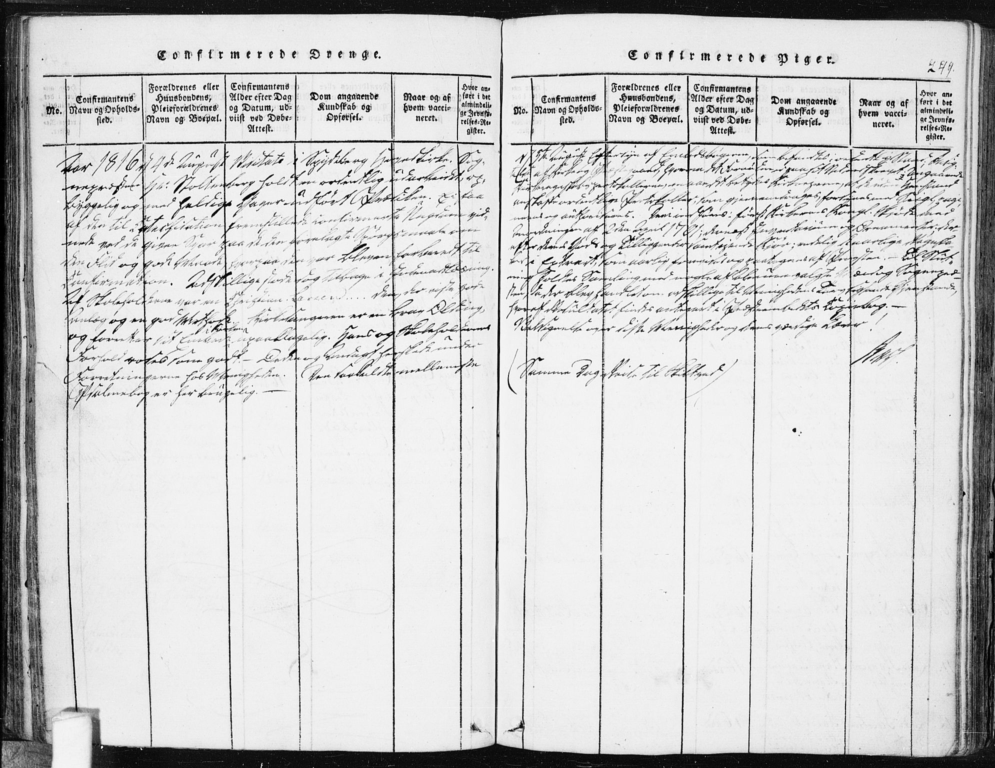 Spydeberg prestekontor Kirkebøker, SAO/A-10924/F/Fa/L0004: Parish register (official) no. I 4, 1814-1841, p. 249