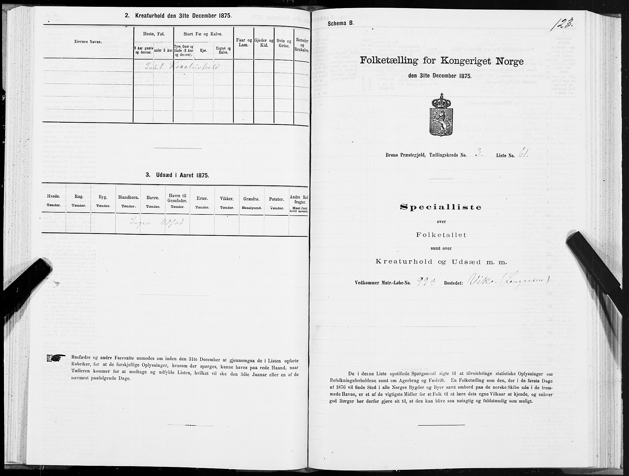 SAT, 1875 census for 1814P Brønnøy, 1875, p. 2123