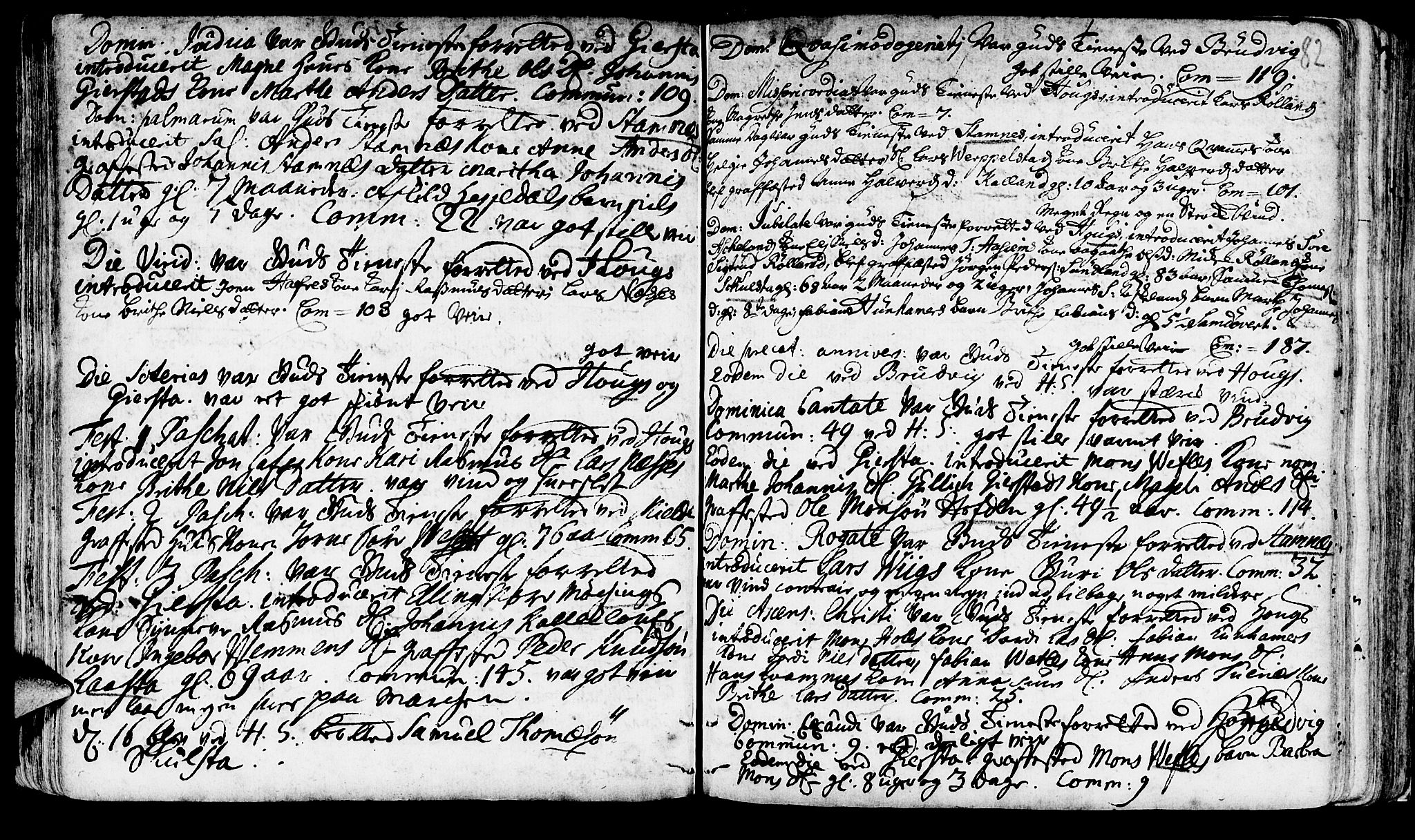 Haus sokneprestembete, AV/SAB-A-75601/H/Haa: Parish register (official) no. A 4, 1723-1733, p. 82
