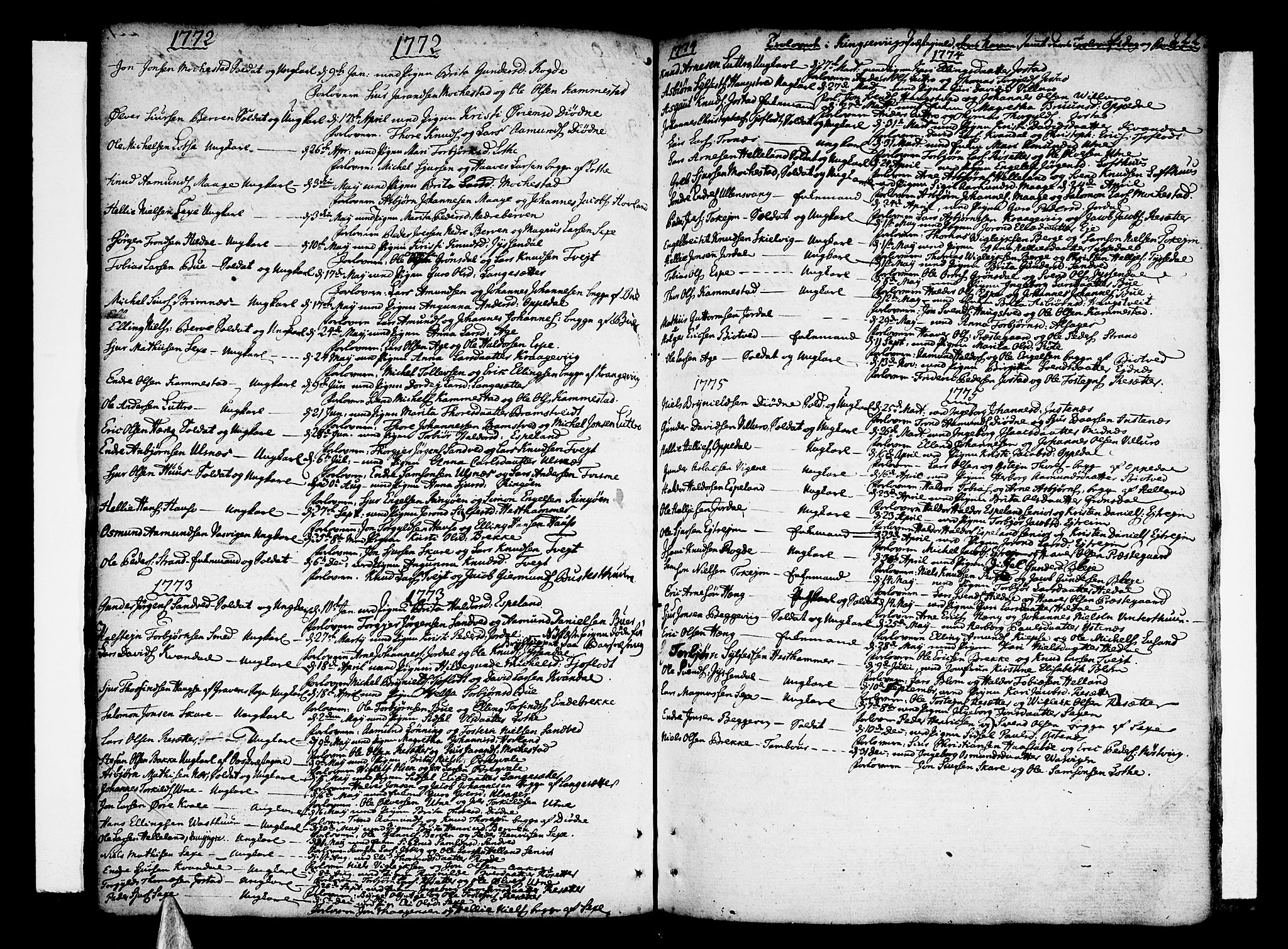 Ullensvang sokneprestembete, AV/SAB-A-78701/H/Haa: Parish register (official) no. A 6 /1, 1758-1788, p. 222