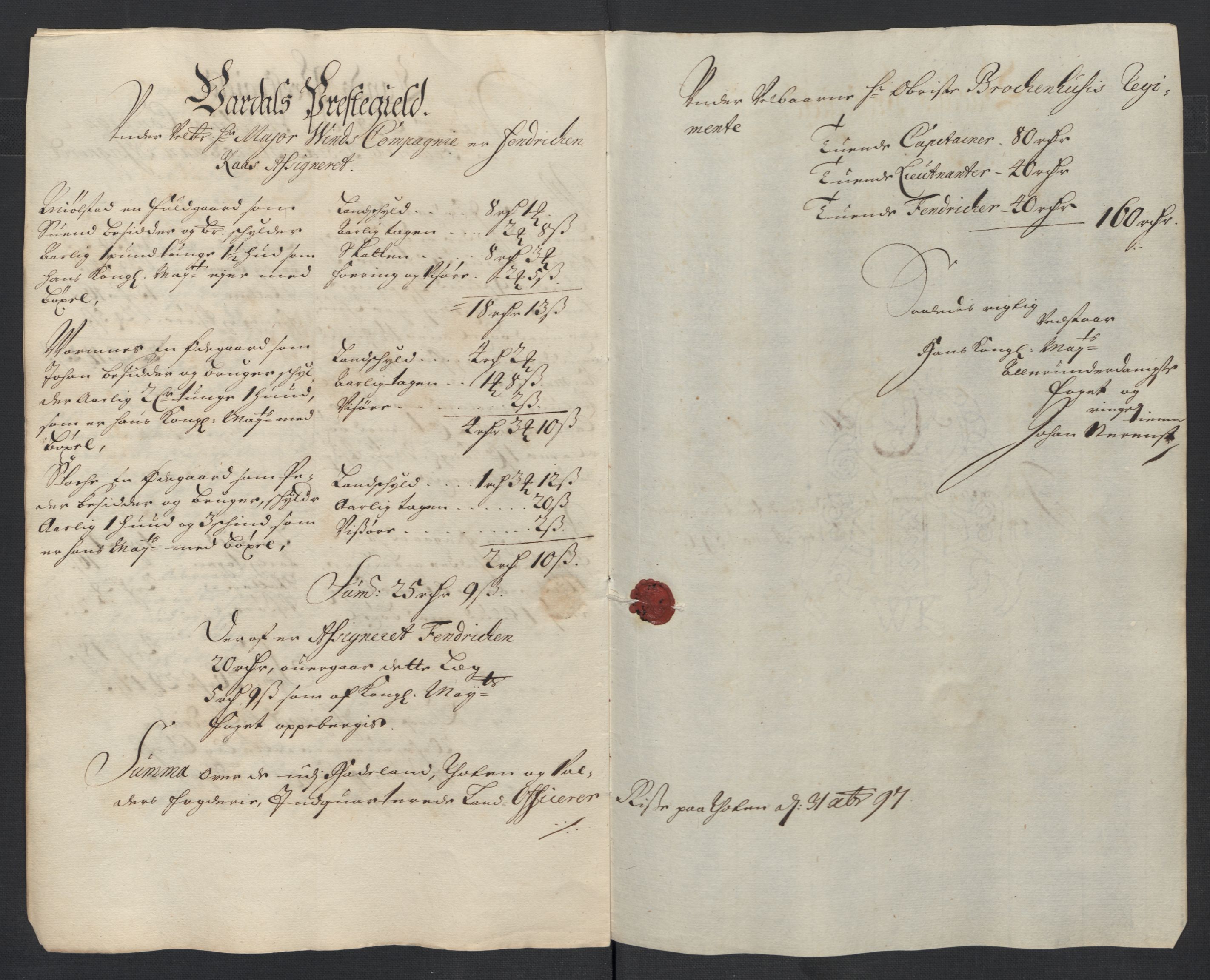 Rentekammeret inntil 1814, Reviderte regnskaper, Fogderegnskap, AV/RA-EA-4092/R18/L1295: Fogderegnskap Hadeland, Toten og Valdres, 1697, p. 211