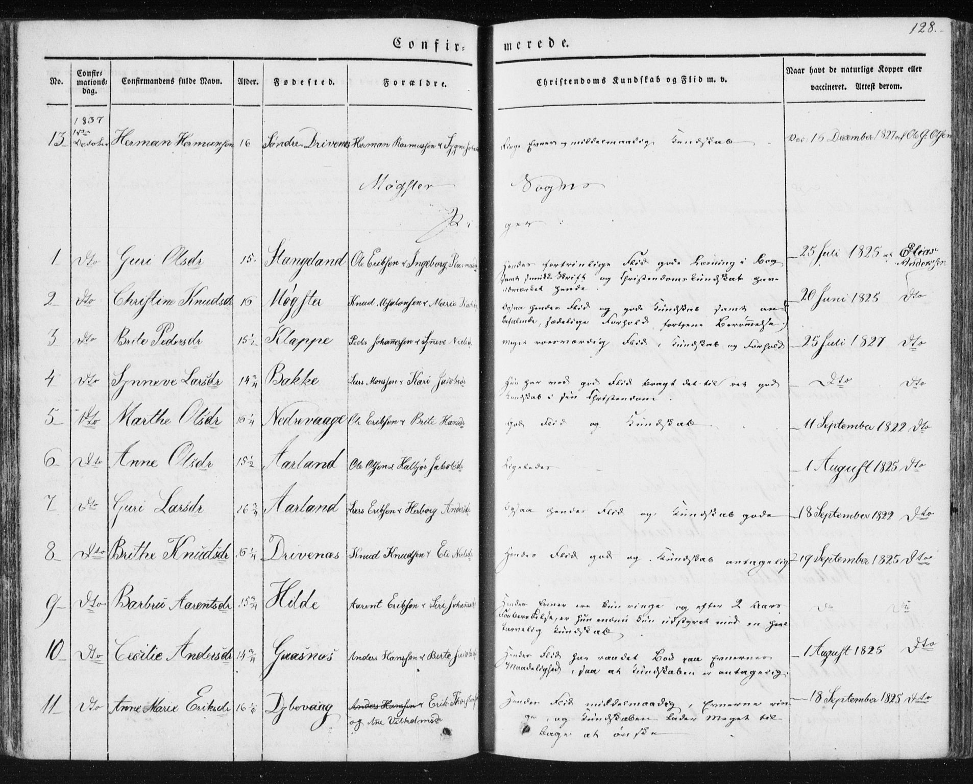 Sund sokneprestembete, AV/SAB-A-99930: Parish register (official) no. A 13, 1835-1849, p. 128