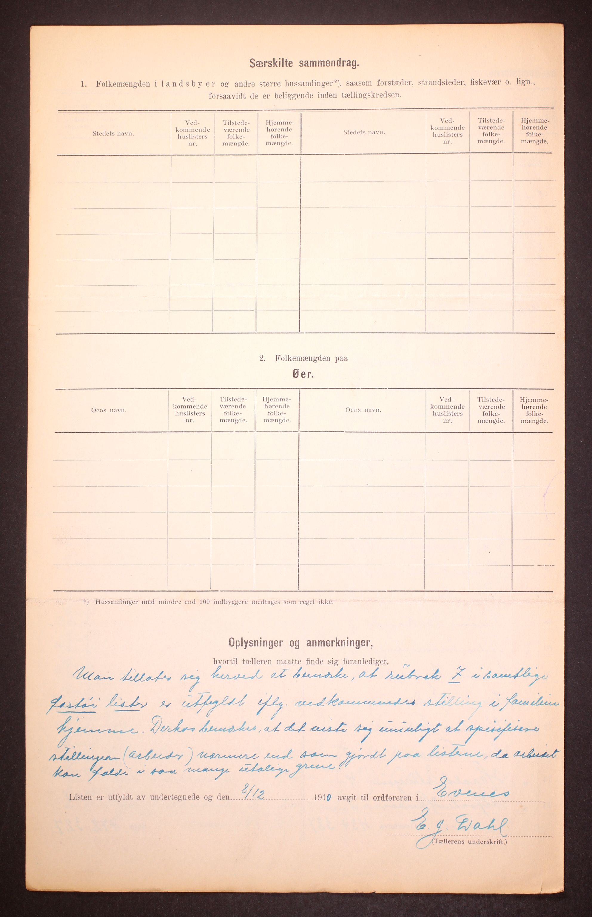 RA, 1910 census for Evenes, 1910, p. 30