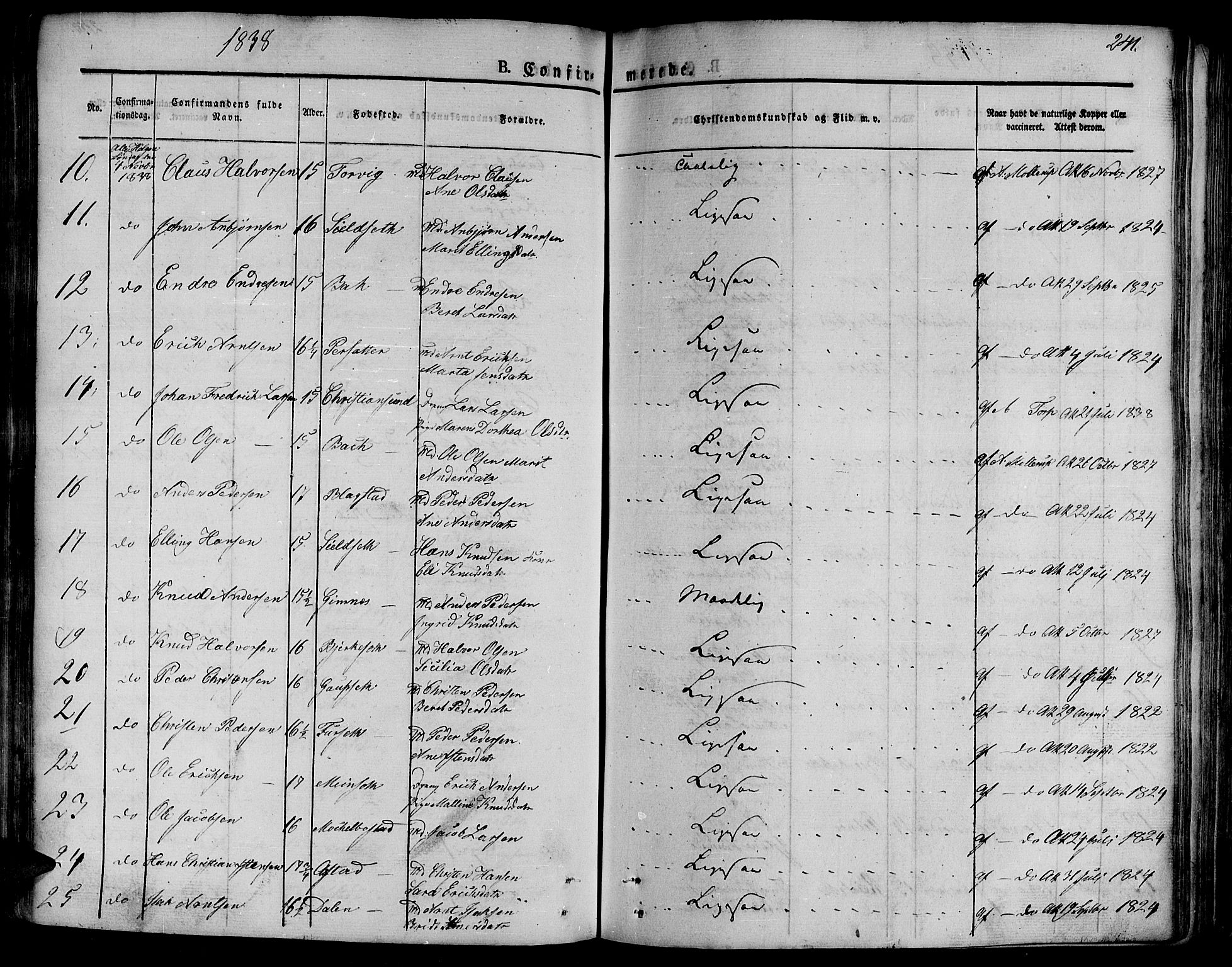 Ministerialprotokoller, klokkerbøker og fødselsregistre - Møre og Romsdal, AV/SAT-A-1454/586/L0983: Parish register (official) no. 586A09, 1829-1843, p. 241