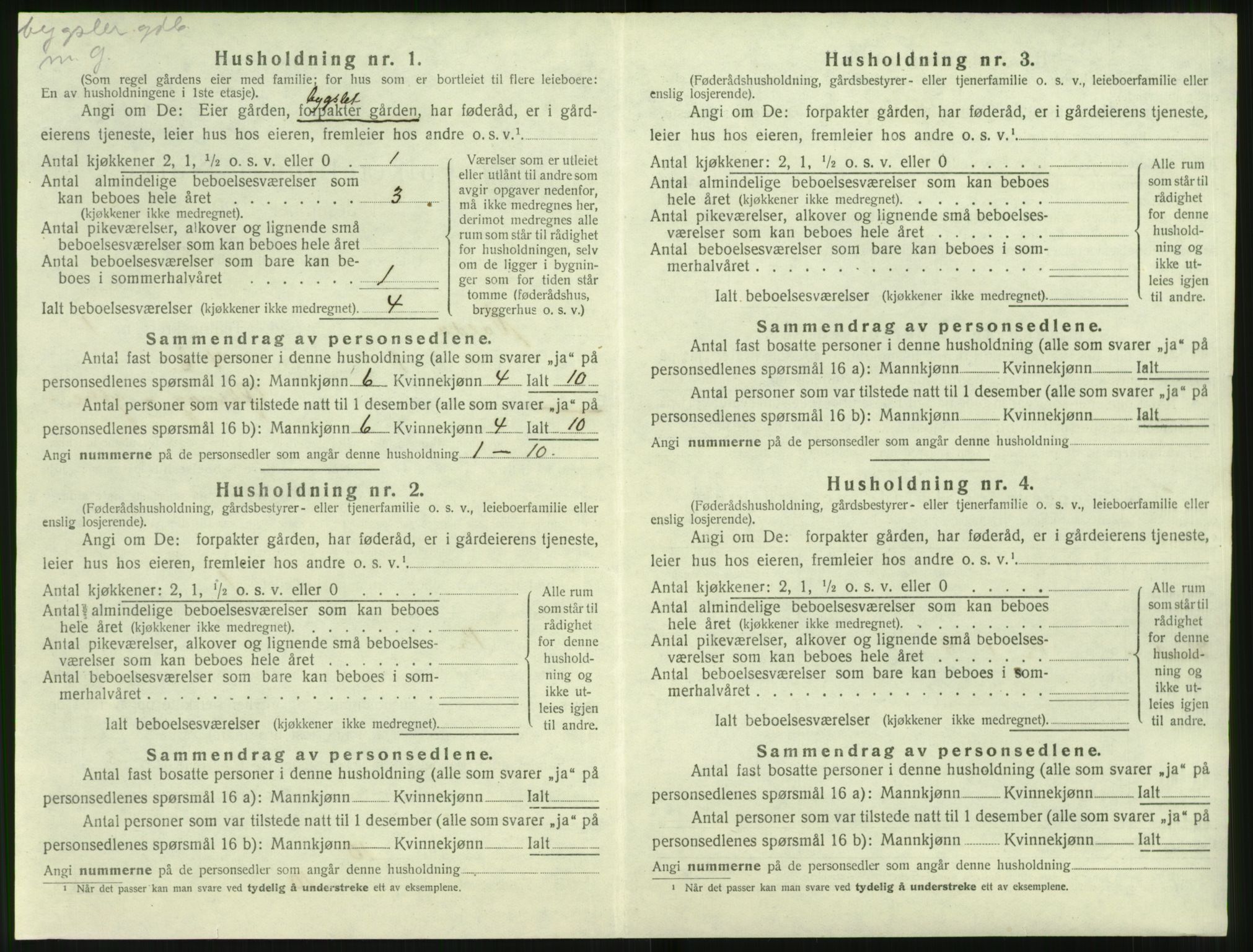 SAT, 1920 census for Volda, 1920, p. 109