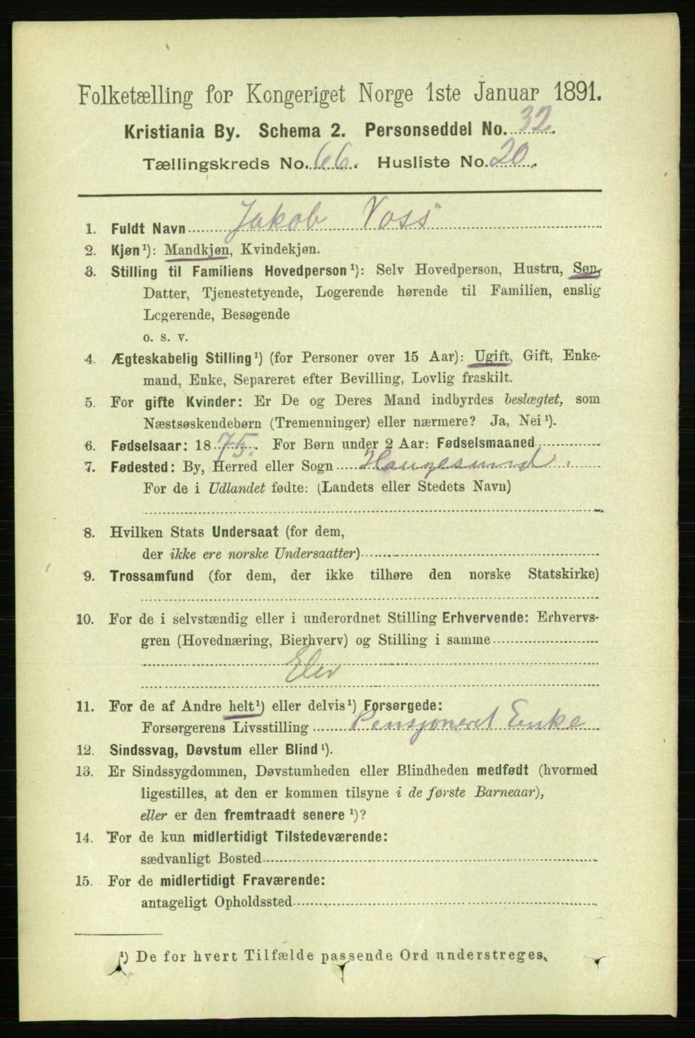 RA, 1891 census for 0301 Kristiania, 1891, p. 35998