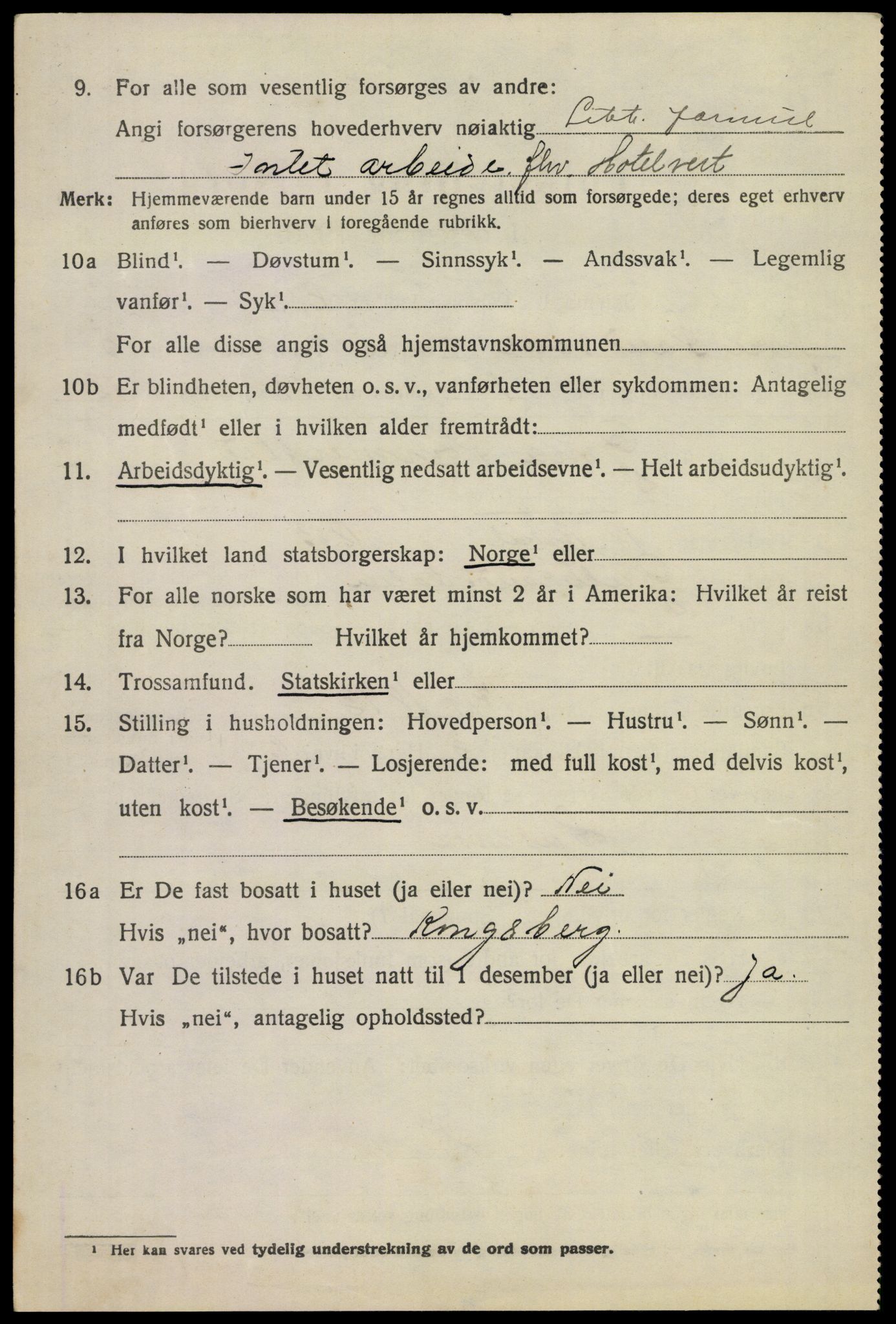 SAKO, 1920 census for Øvre Sandsvær, 1920, p. 2849