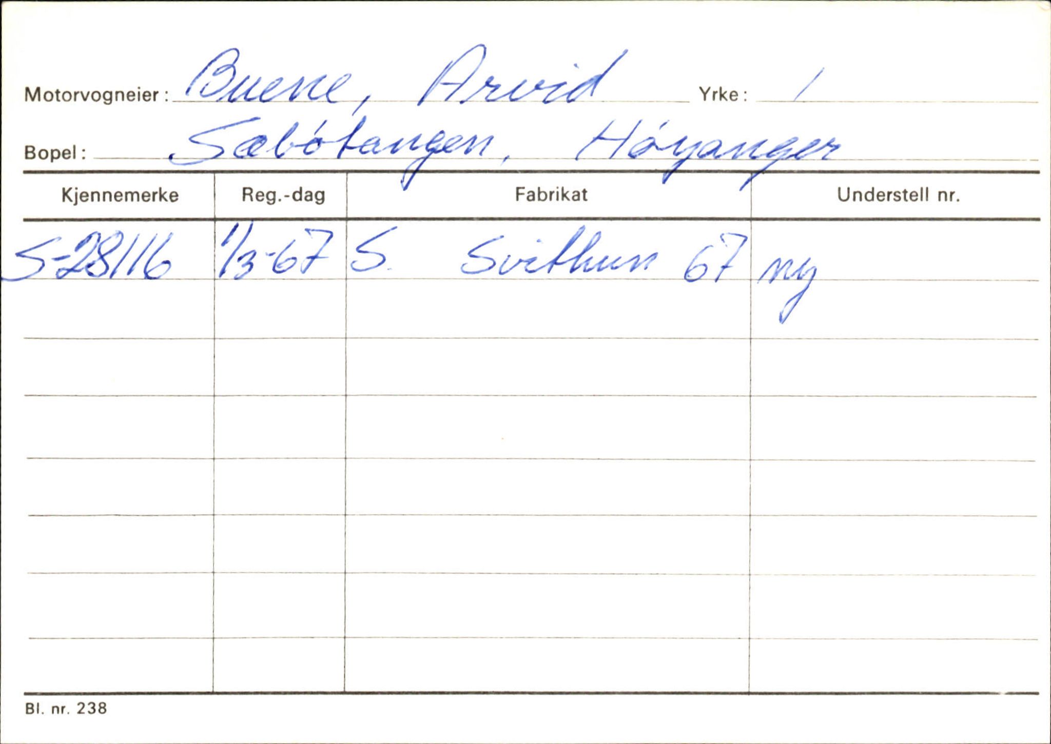 Statens vegvesen, Sogn og Fjordane vegkontor, SAB/A-5301/4/F/L0130: Eigarregister Eid T-Å. Høyanger A-O, 1945-1975, p. 801