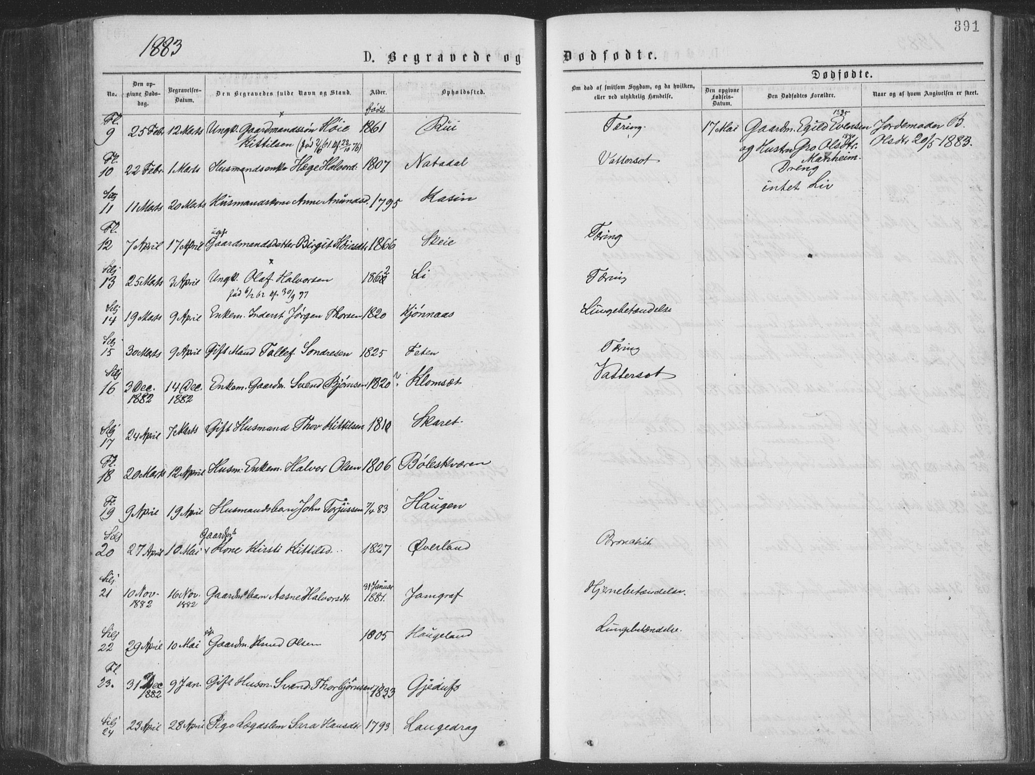 Seljord kirkebøker, SAKO/A-20/F/Fa/L0014: Parish register (official) no. I 14, 1877-1886, p. 391