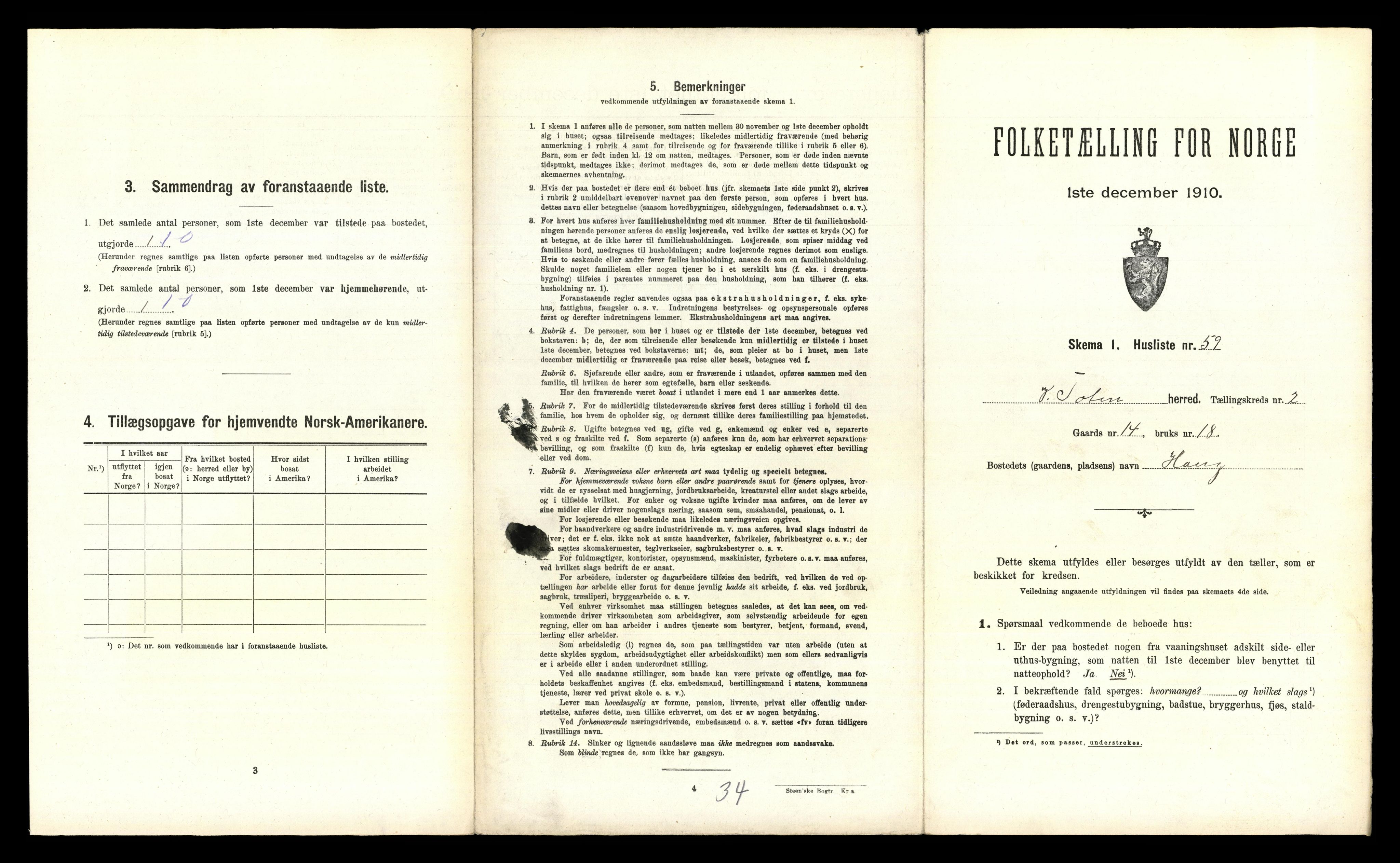 RA, 1910 census for Vestre Toten, 1910, p. 365